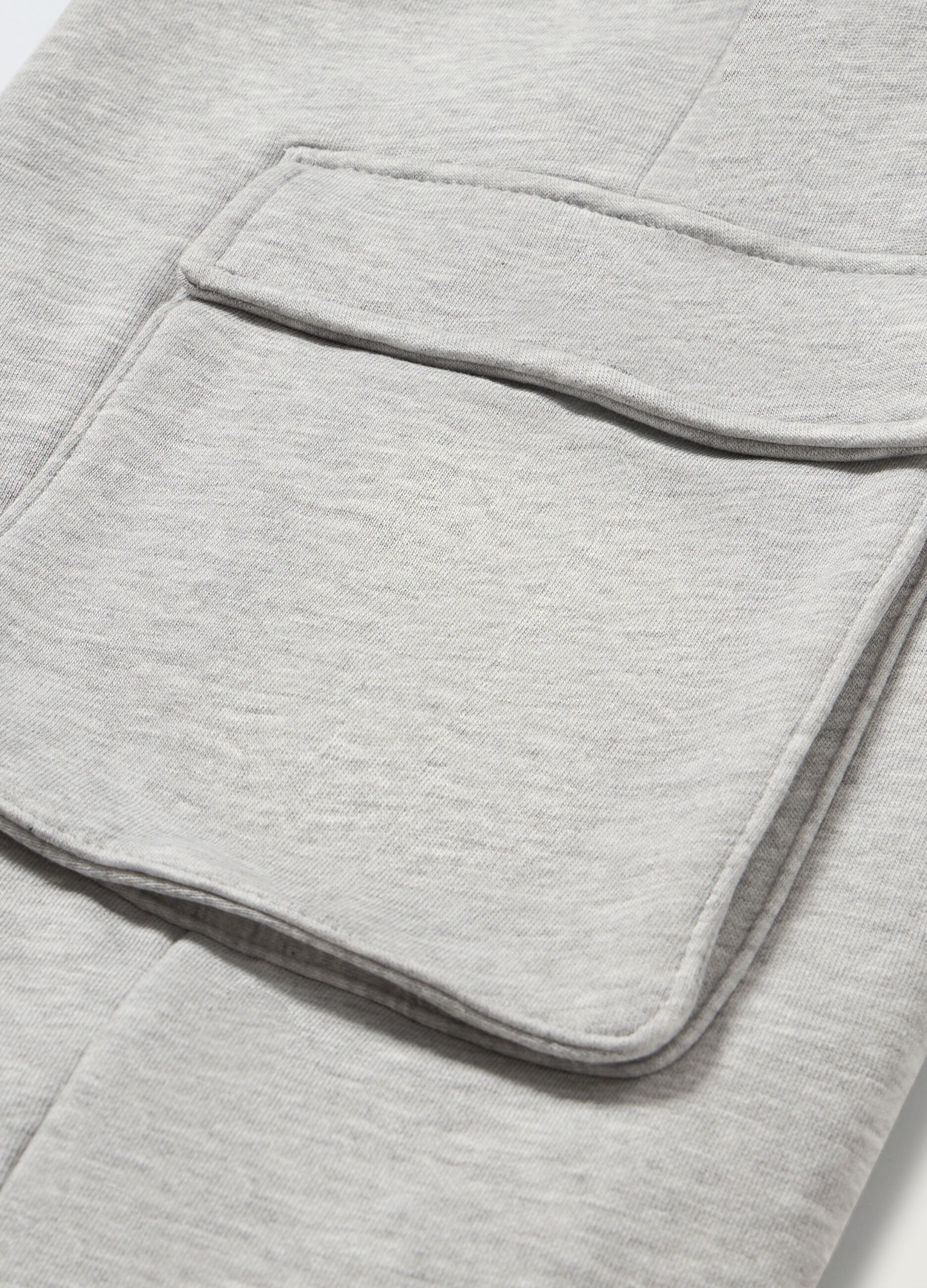 Joggers wide leg cargo in felpa di cotone ragazza_1