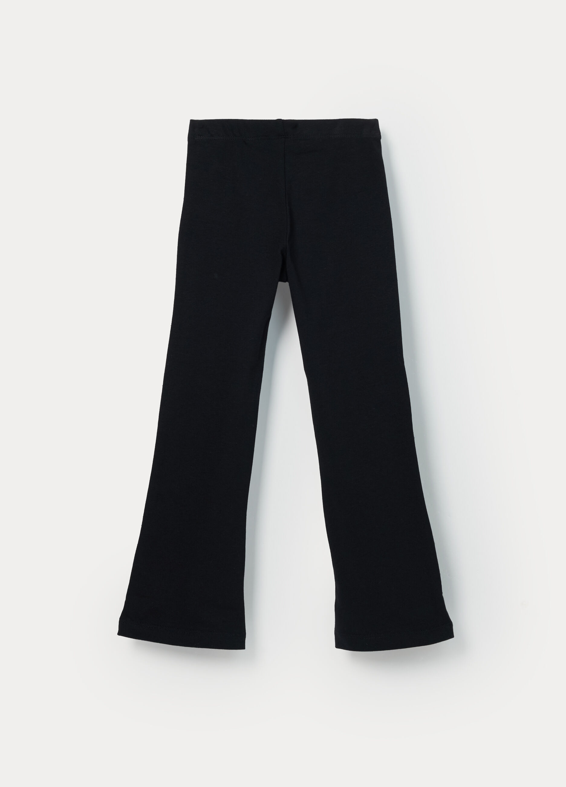 Leggings flare fit in jersey di cotone stretch bambina_1