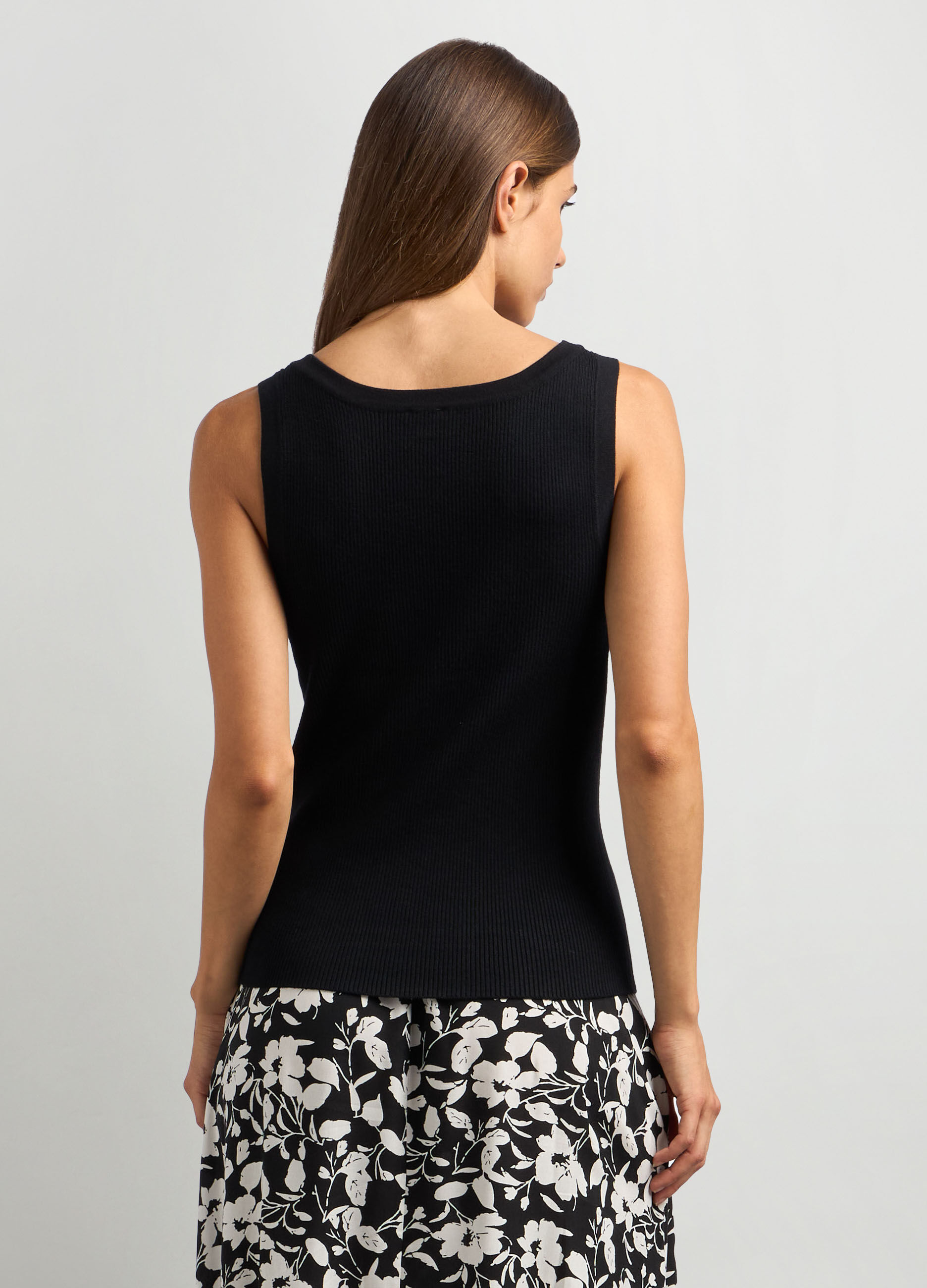 Canotta tricot in costina di misto viscosa donna_1