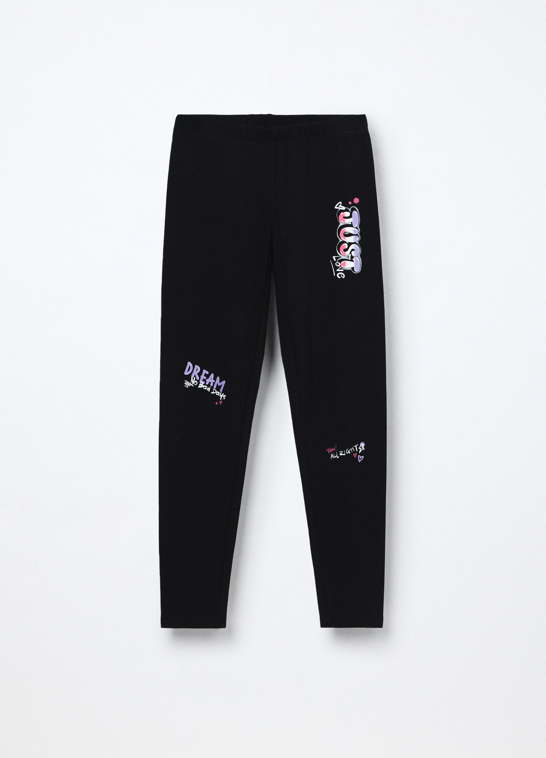 Leggings in french terry di cotone stretch ragazza_0