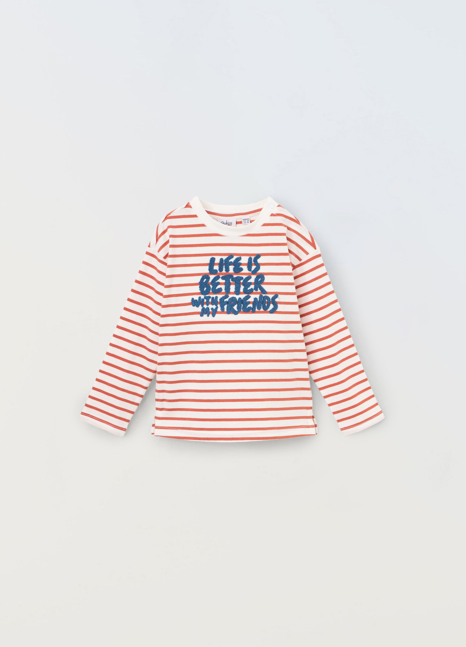 T-shirt a maniche lunghe in puro cotone neonato_0