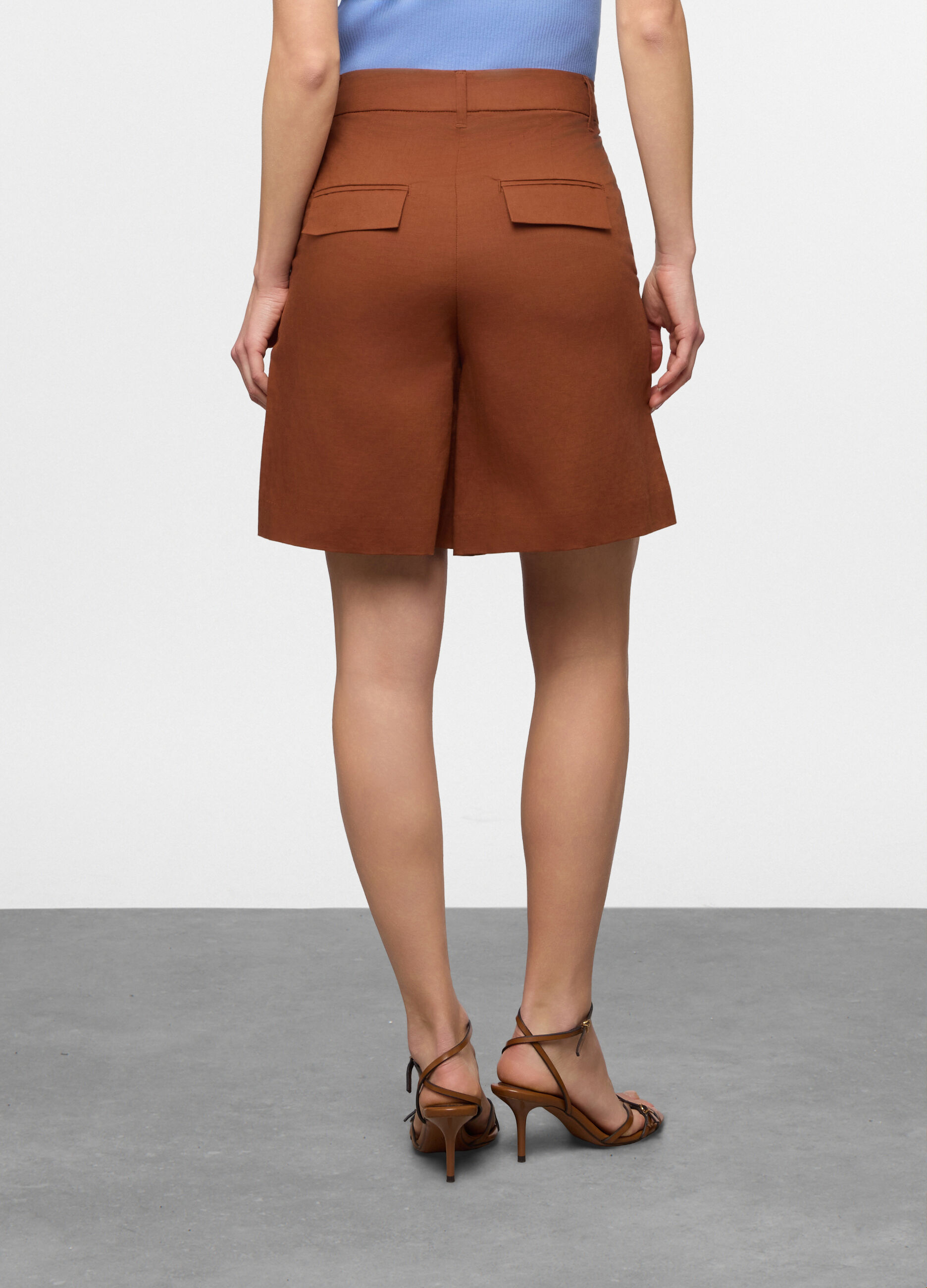 Bermuda Fit Straight misto lino donna_1