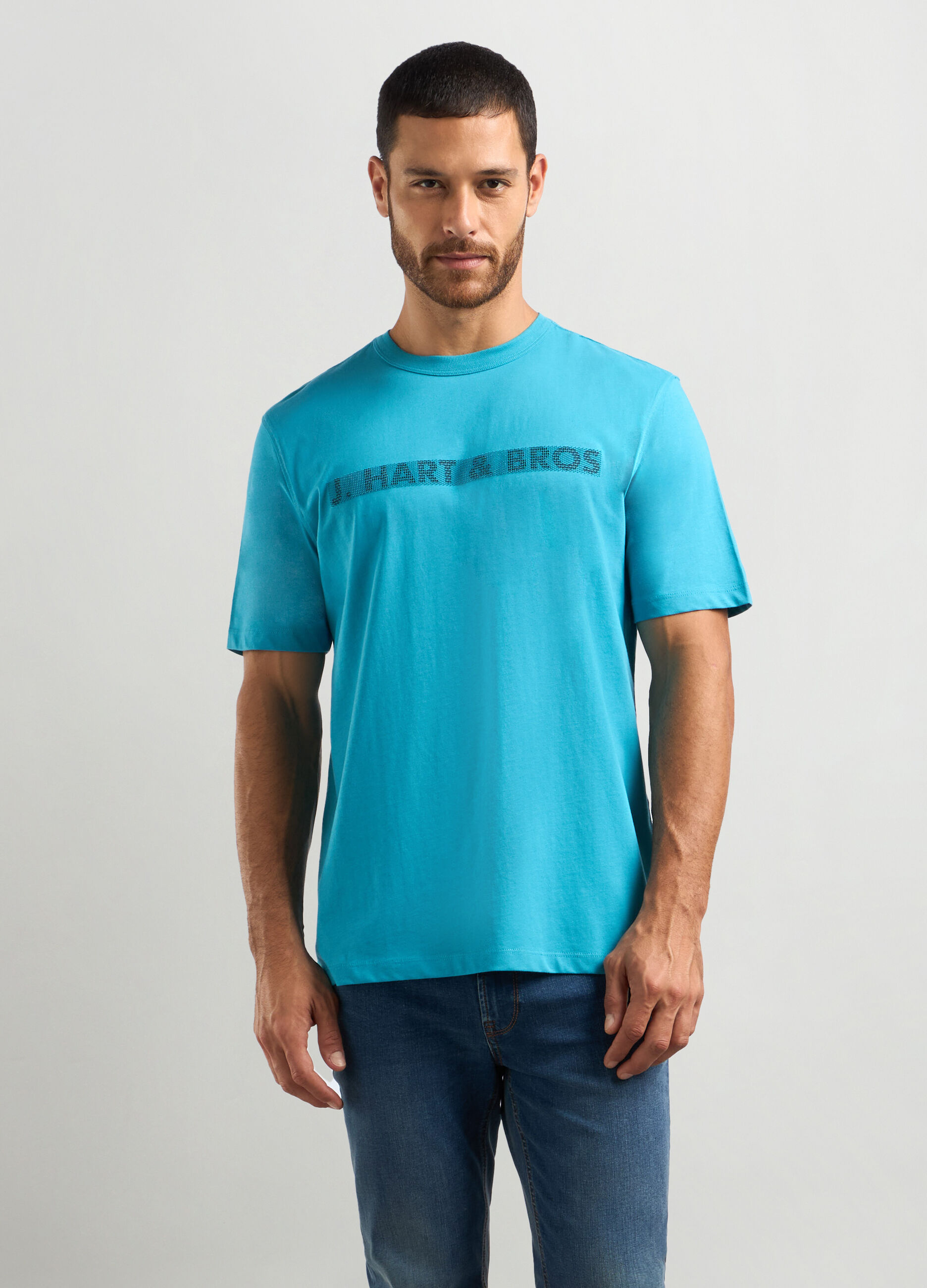 T-shirt con stampa in puro cotone uomo_0