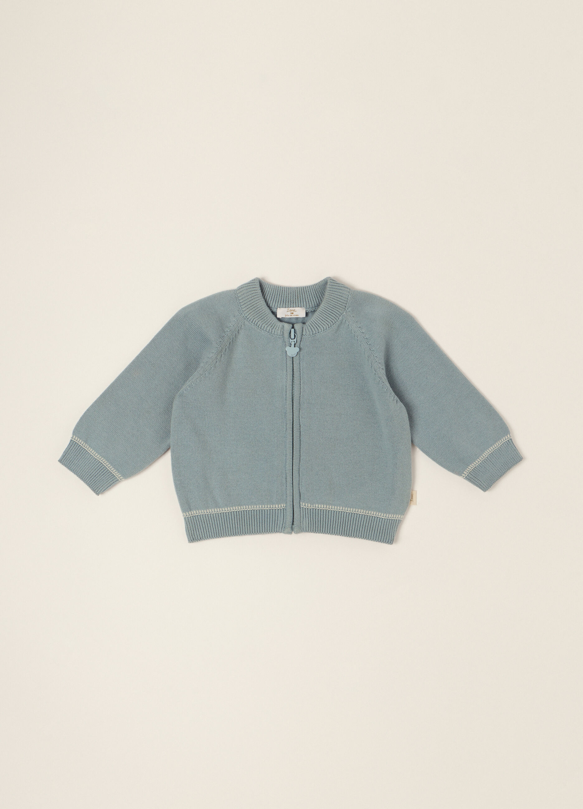 Cardigan azzurro in puro cotone_0