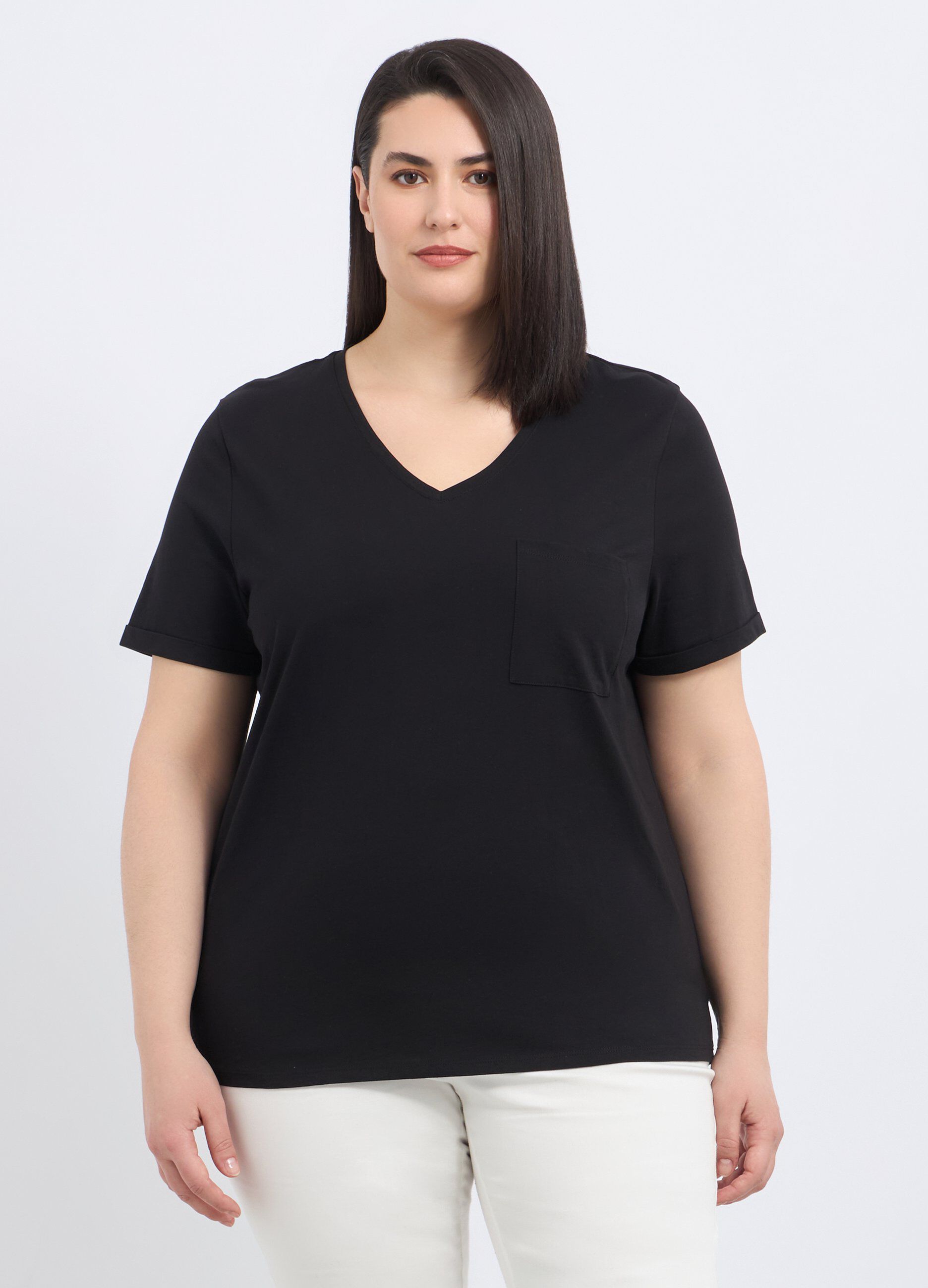 T-shirt in puro cotone donna curvy_0