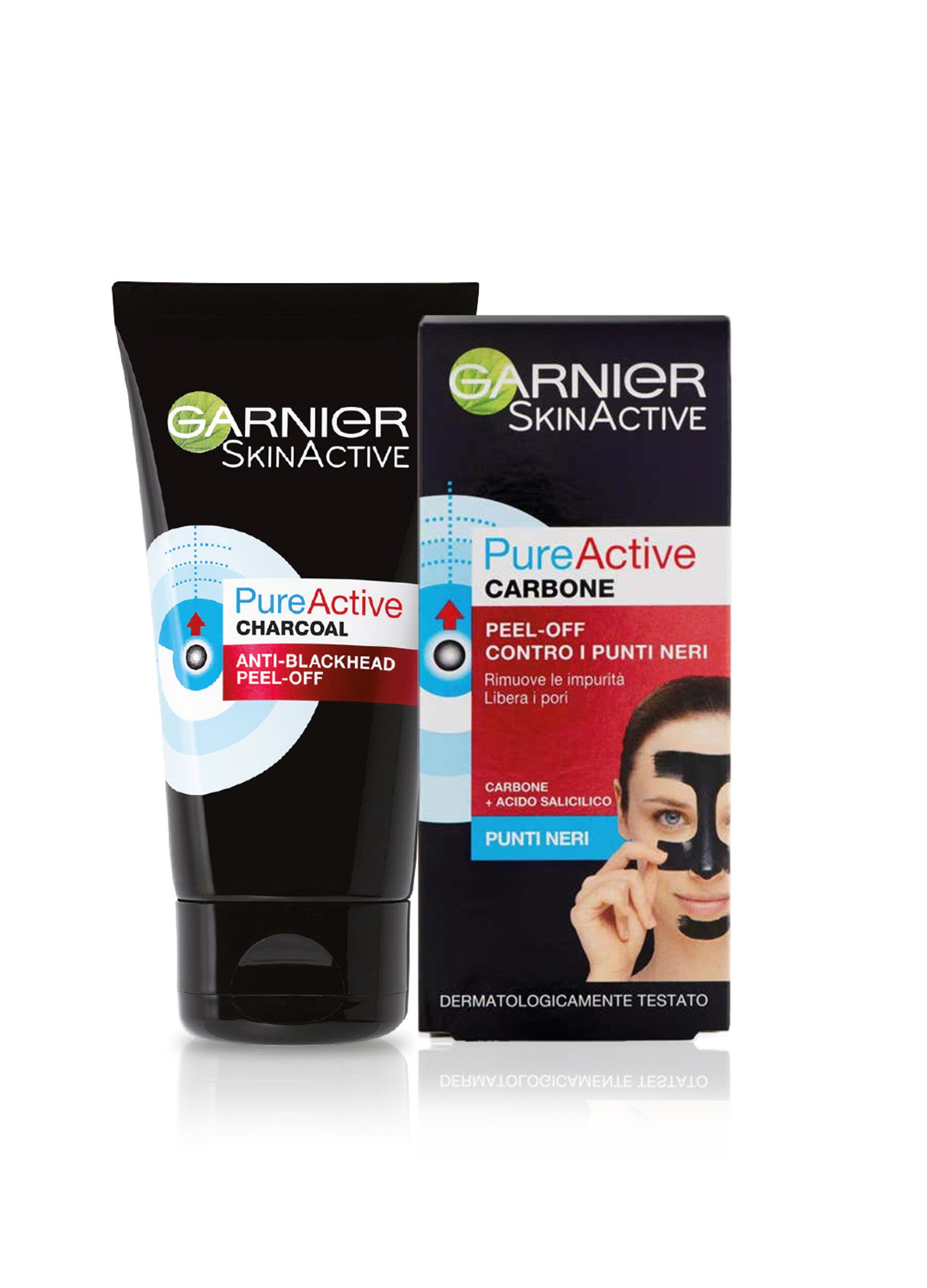 Garnier Maschera Peel-Off Pure Active Charcoal, Gel detergente arricchito con carbone e acido salicidico, Perfetto per la zona T, Anti imperfezioni e punti neri, 50 ml.