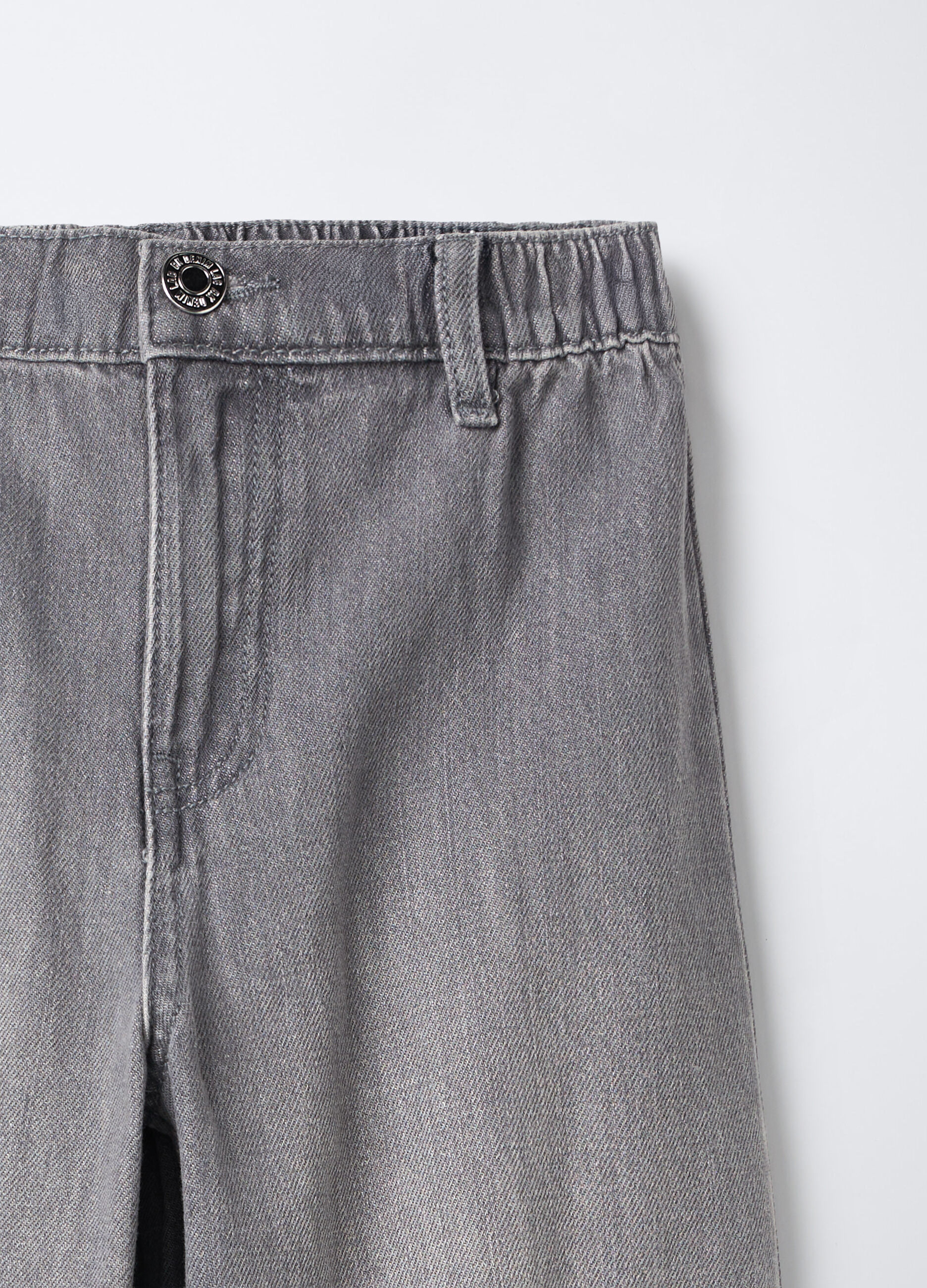Pantaloni in denim di cotone misto viscosa Wide Leg ragazza_2