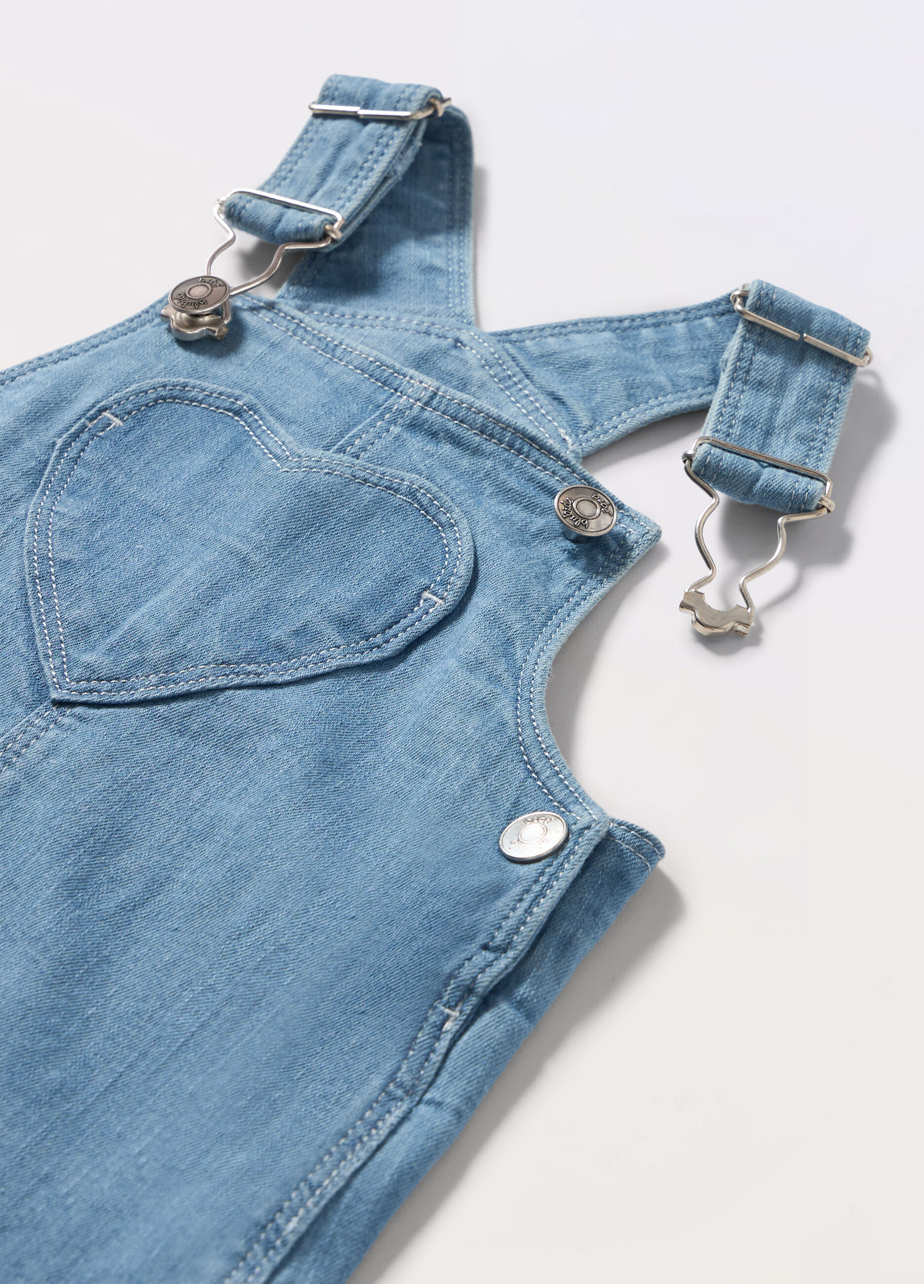 Salopette in denim di cotone stretch neonata_1