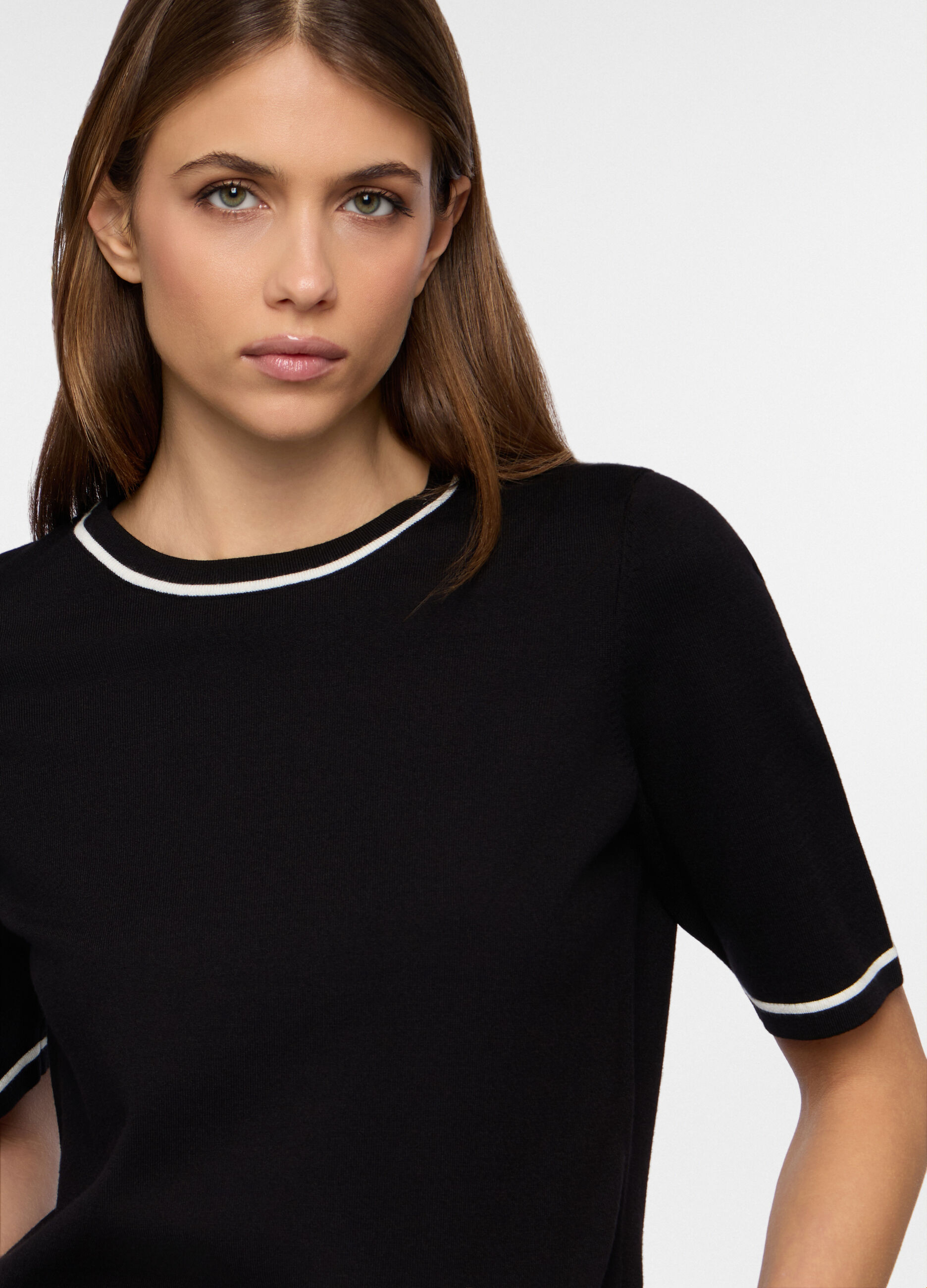 T-shirt girocollo stretch donna_2