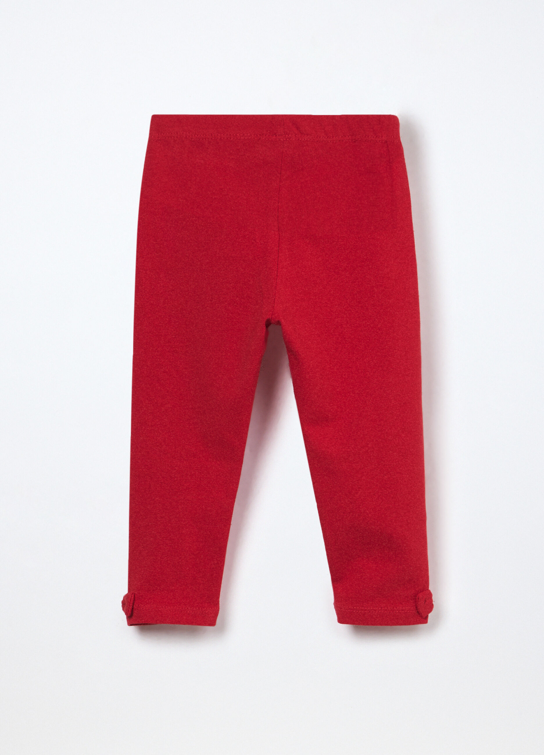 Leggings in jersey di cotone stretch neonata_1