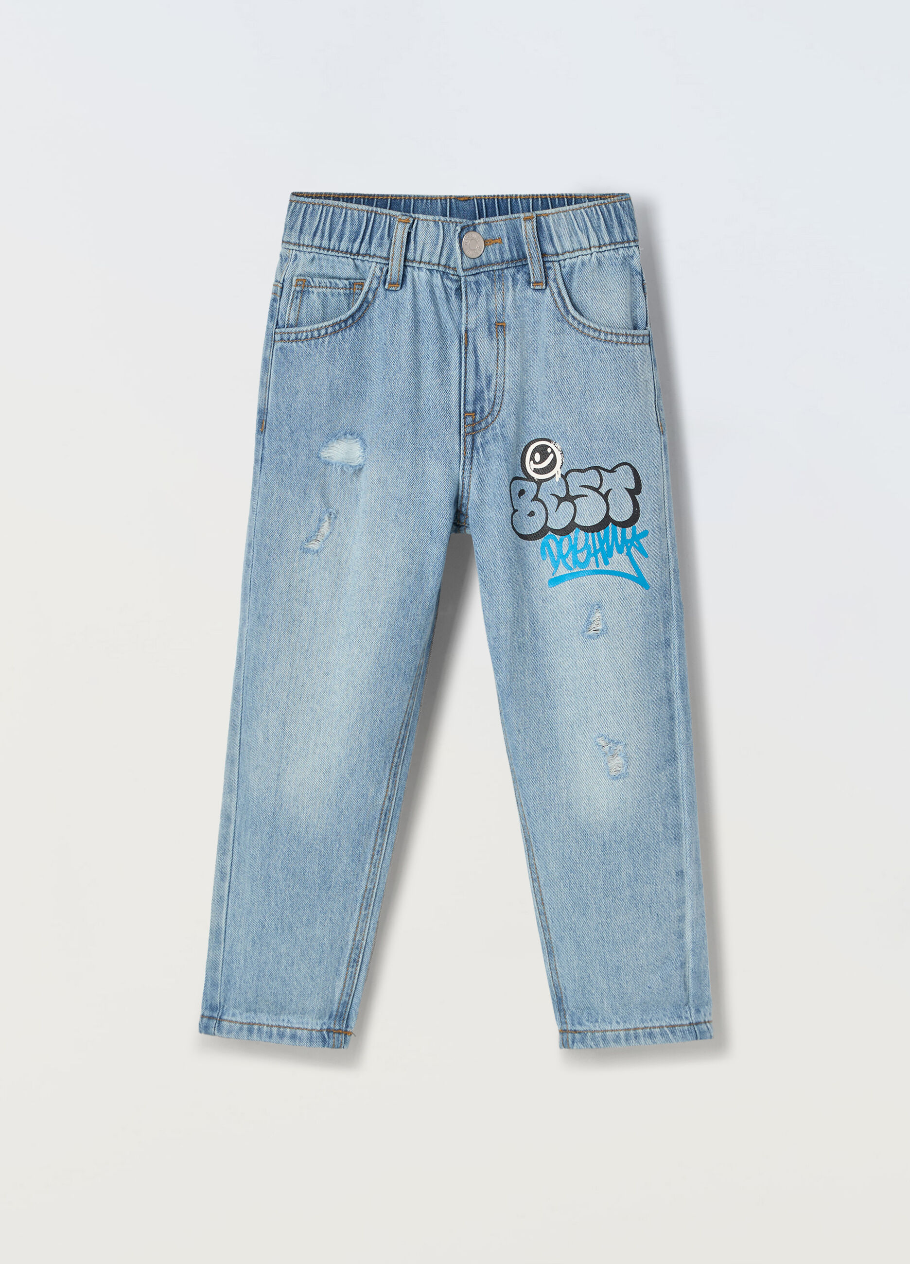 Pantaloni in denim di misto cotone bambino_0