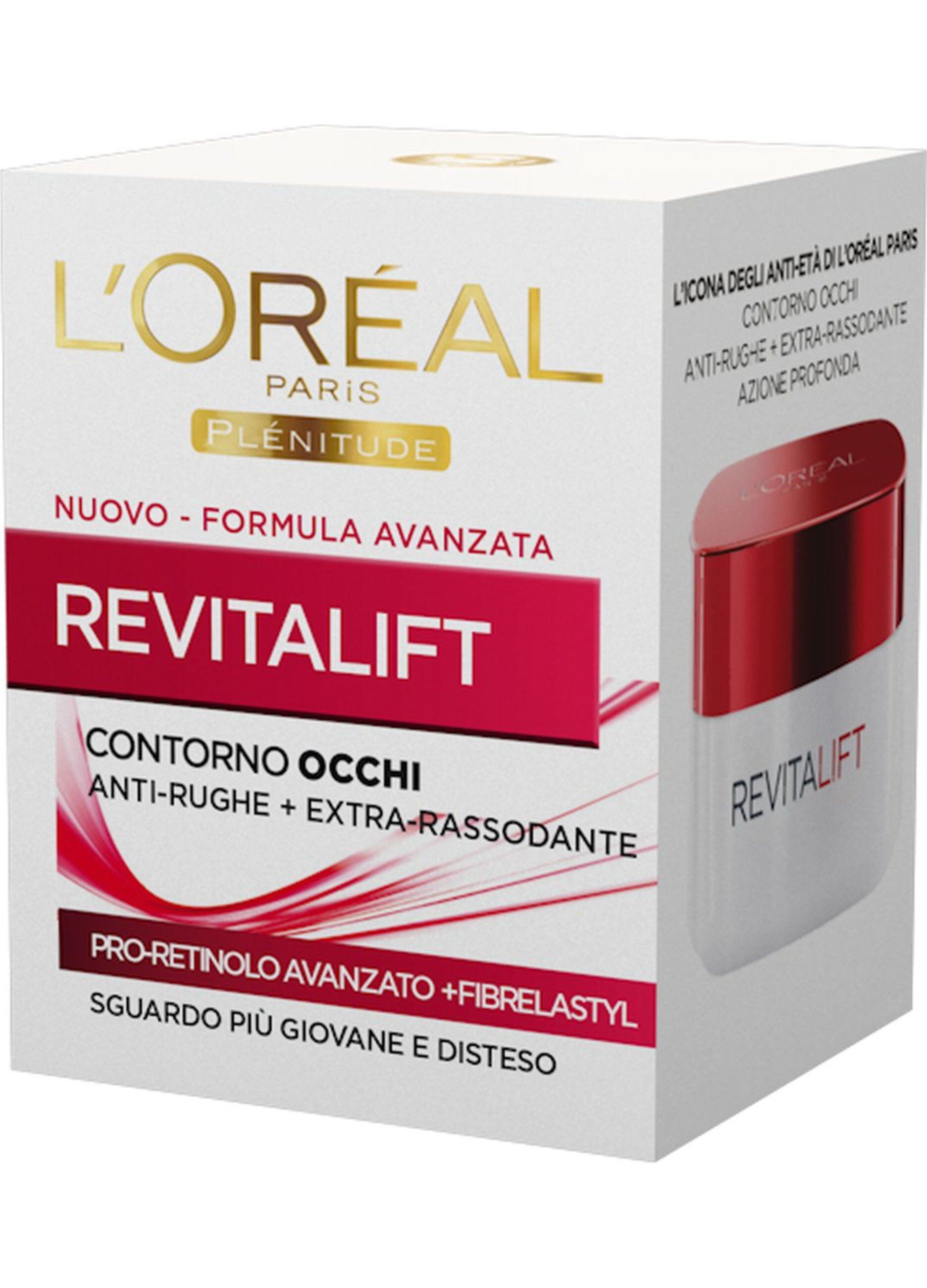 L'Oréal Paris Contorno Occhi Revitalift, Azione Anti-Rughe con Pro-Retinolo Avanzato, 15 ml.