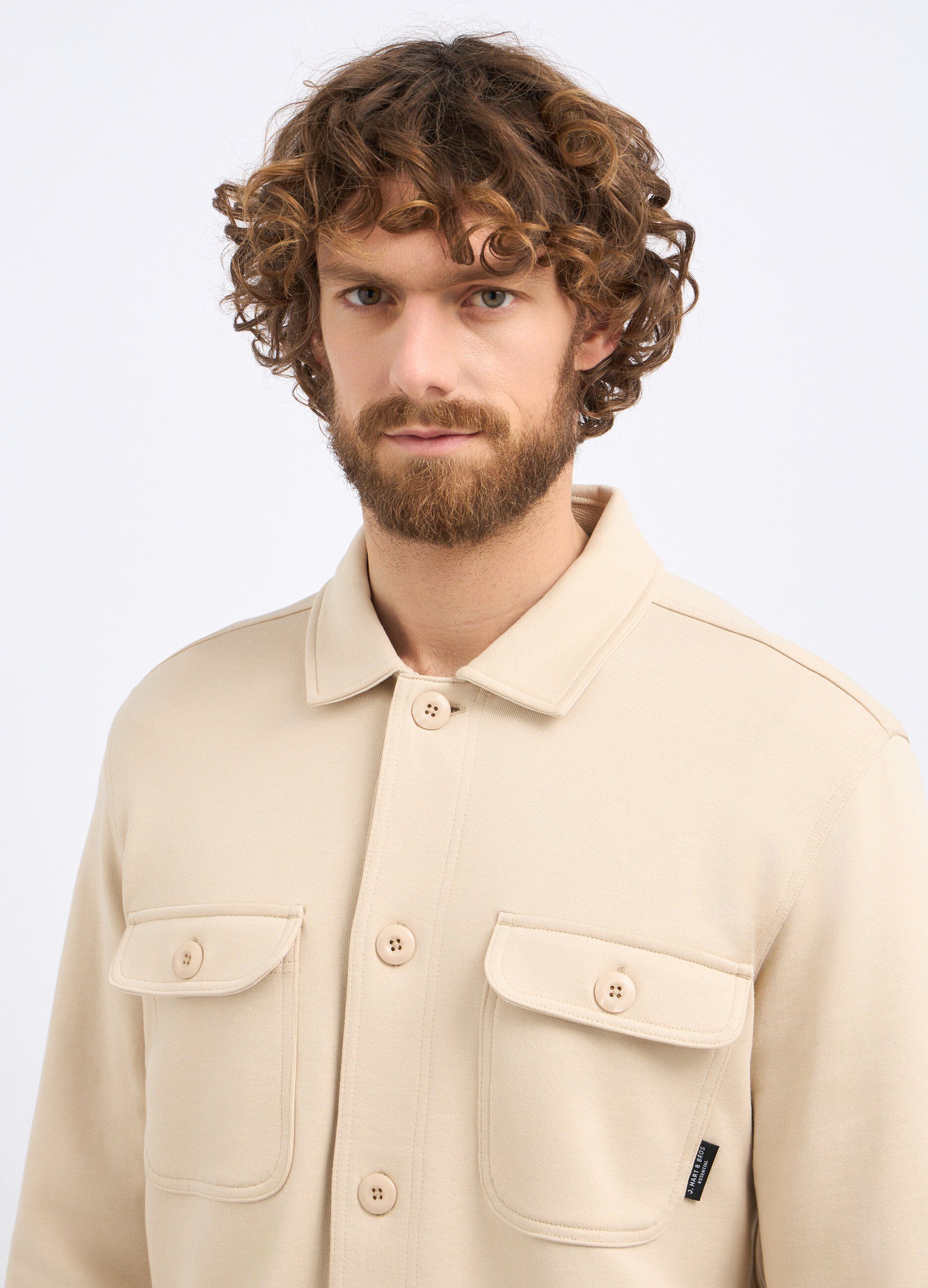 Felpa camicia in puro cotone uomo_2