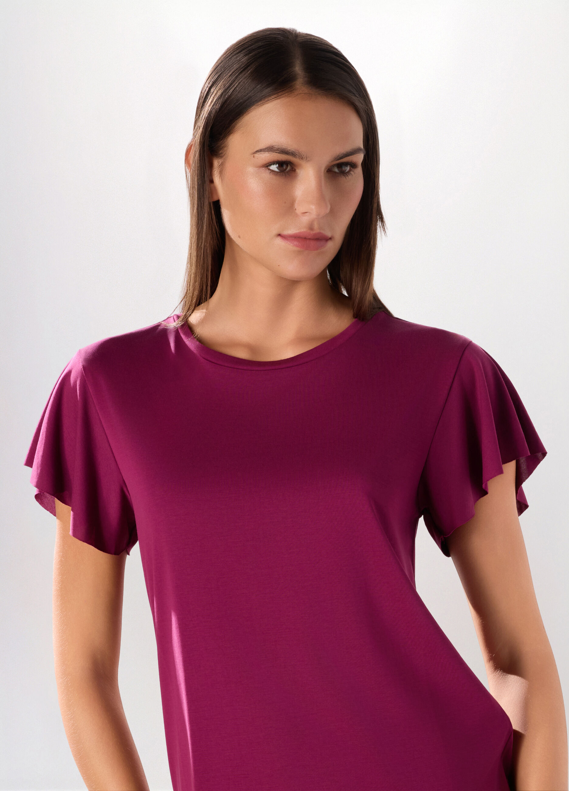 T-shirt in jersey di misto modal donna_2