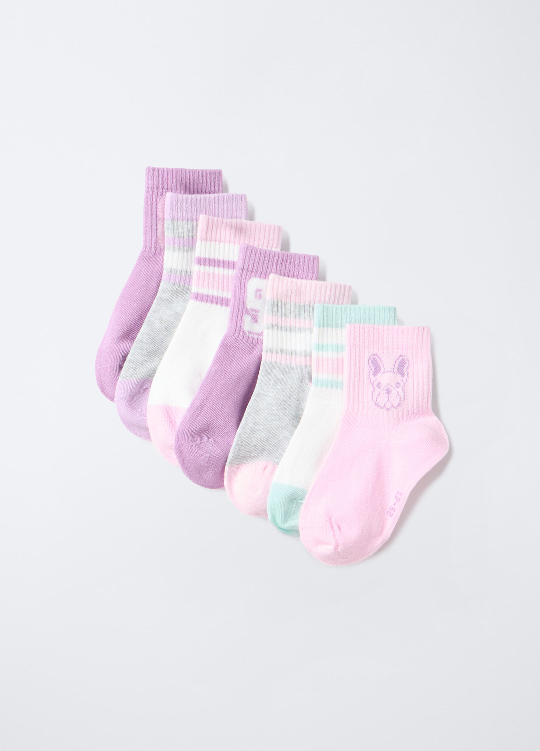 Pack 7 calze corte misto cotone stretch bambina_0