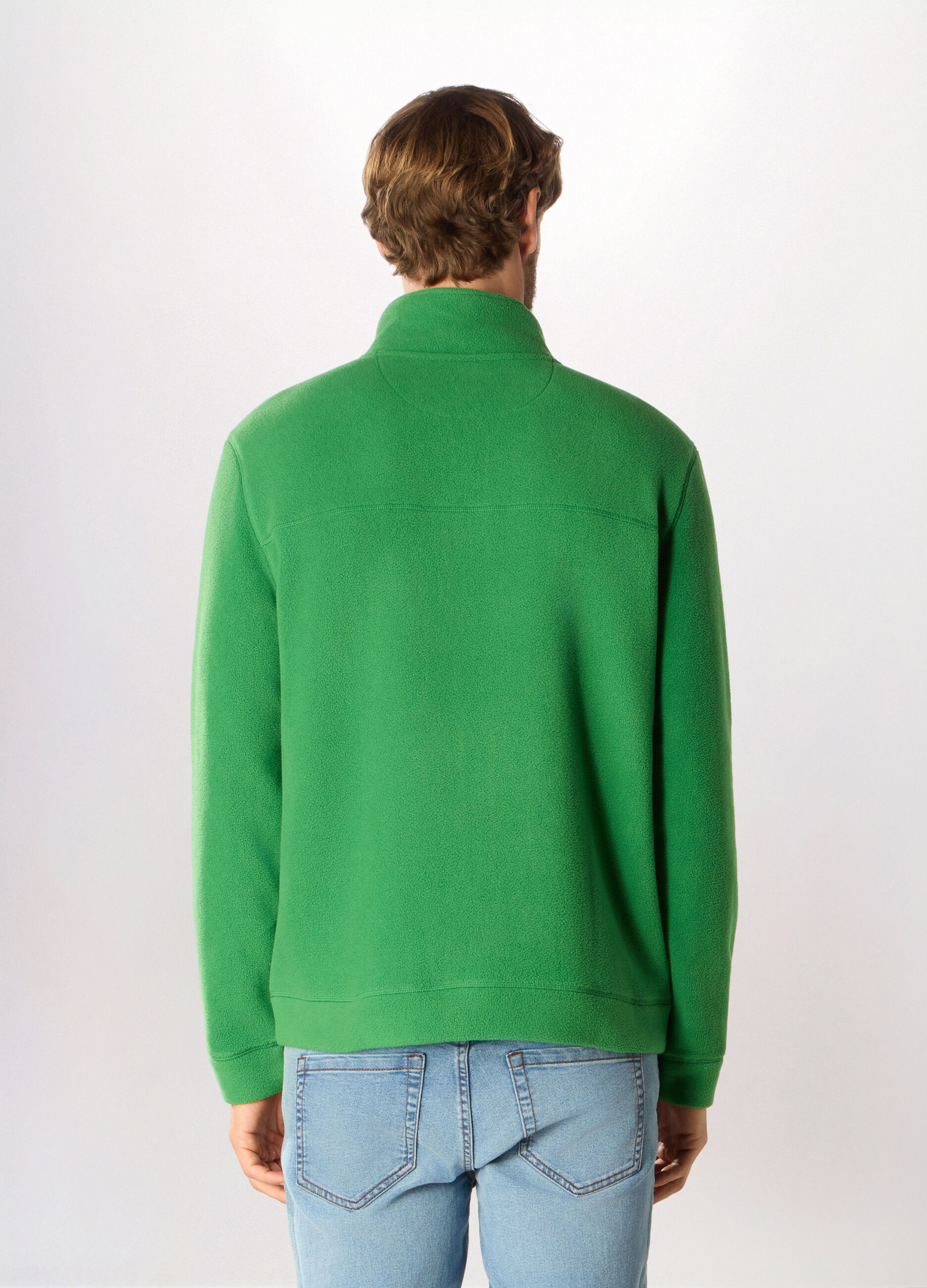 Felpa in pile con zip uomo_1