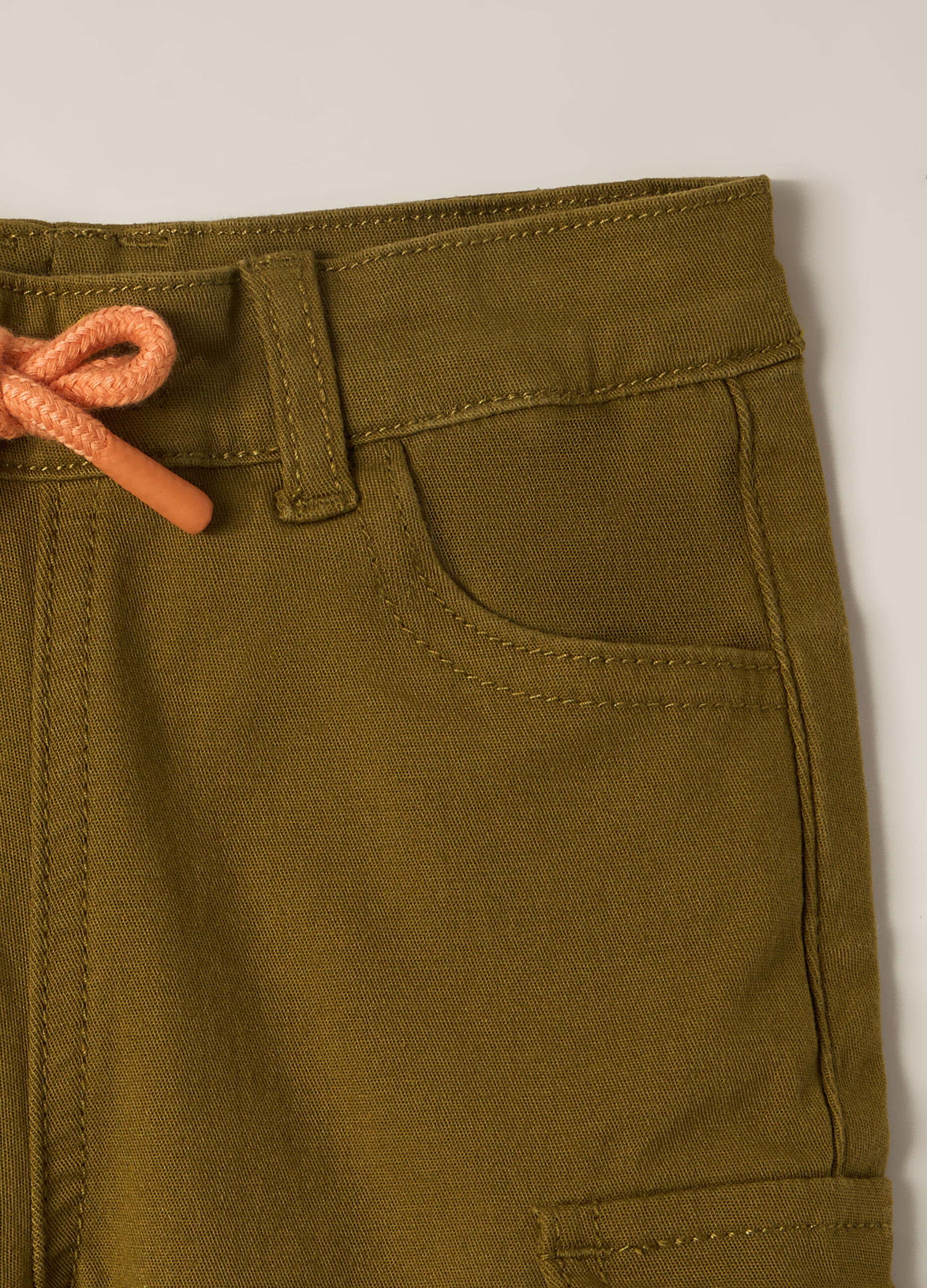 Pantaloni cargo in twill di cotone stretch IANA neonato_1