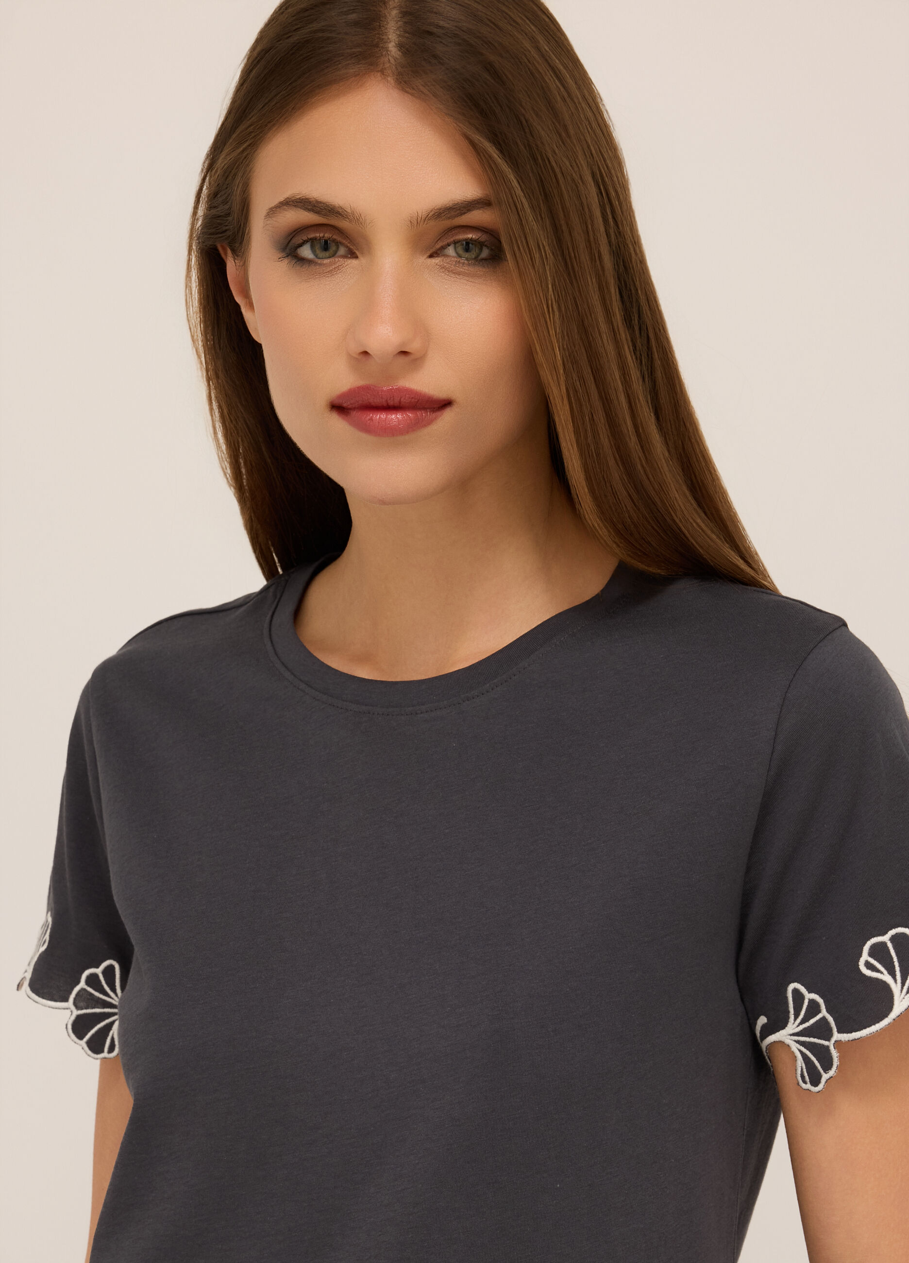 T-shirt in jersey di puro cotone donna_2