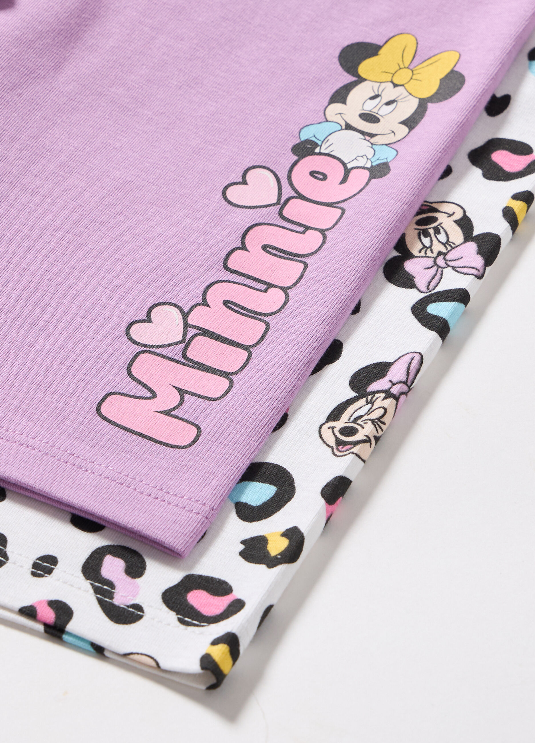 Pack 2 leggings corti in jersey di cotone bambina_1