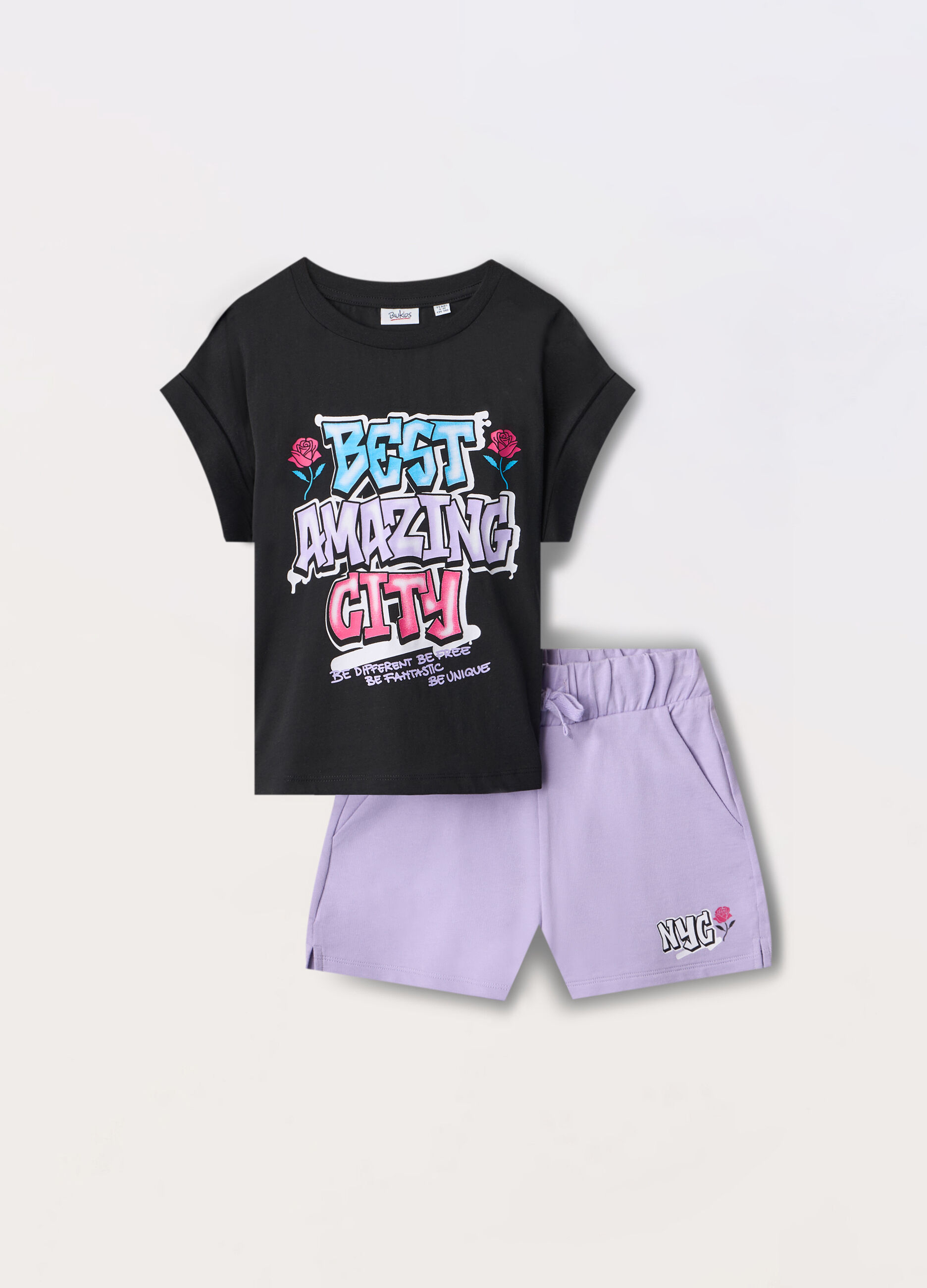 Jogging set in jersey di puro cotone ragazza_0
