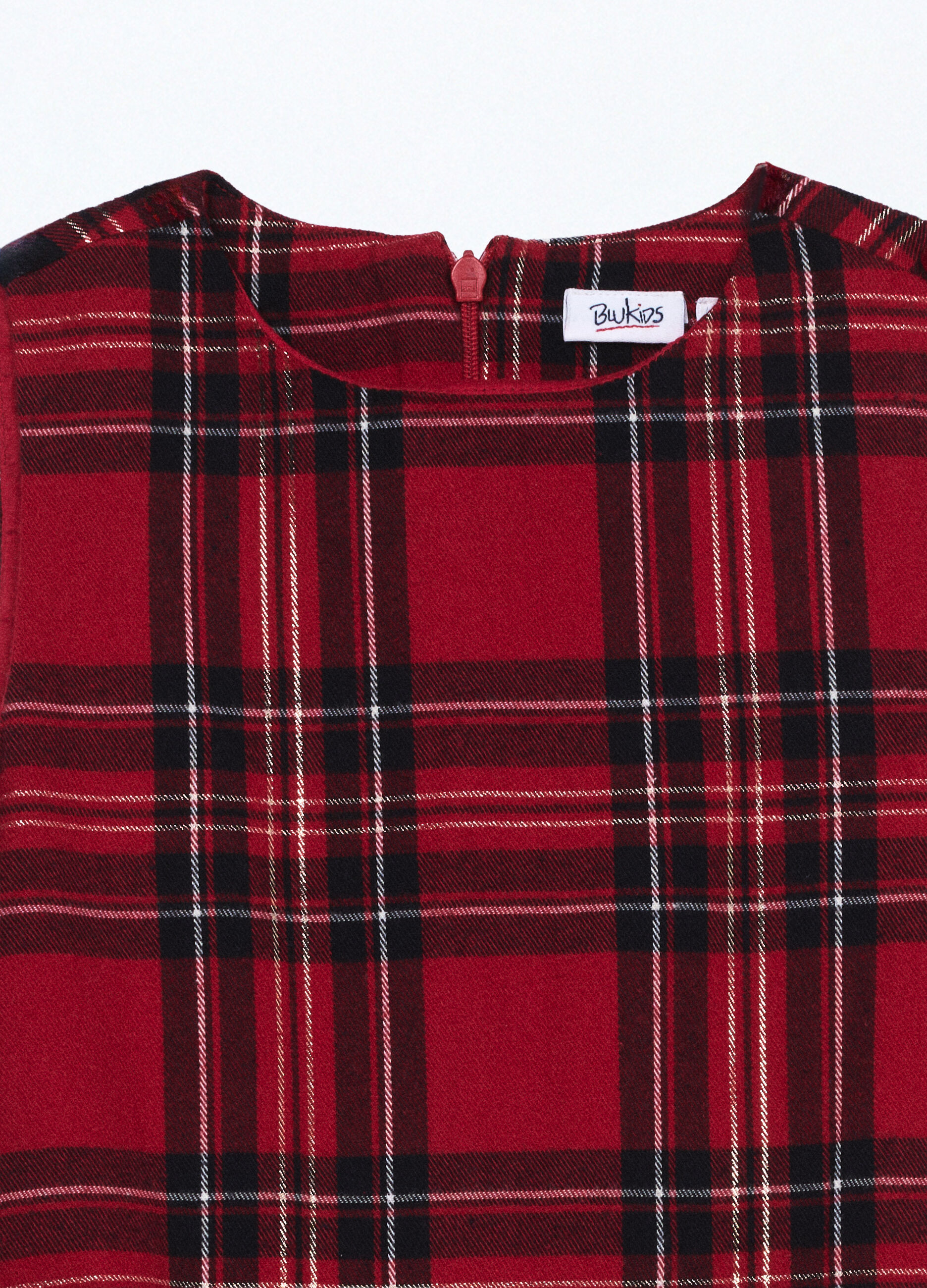 Vestito in twill a quadri bambina_2