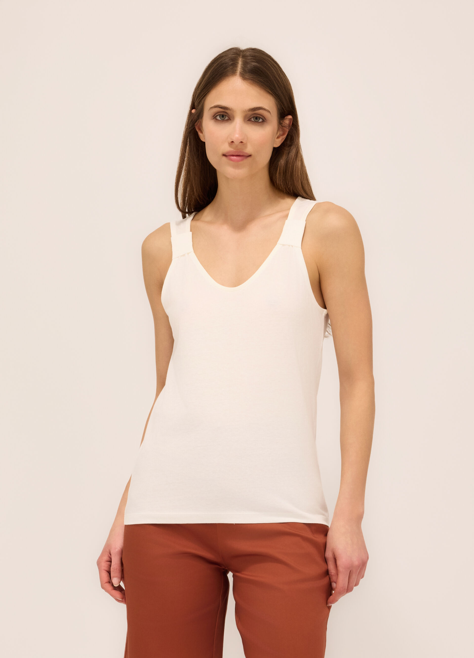 Canotta in jersey di puro cotone donna_0