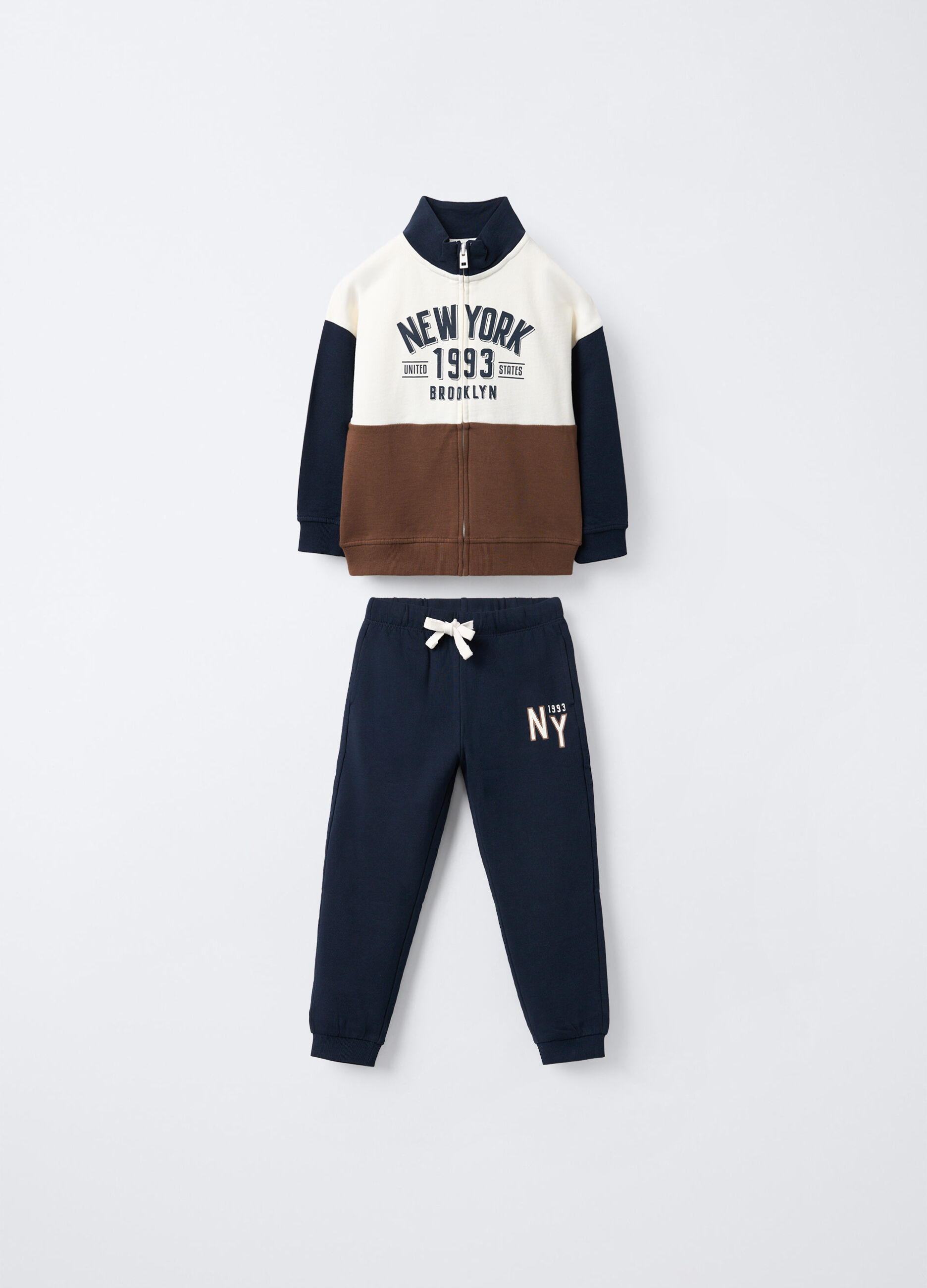 Jogging set in puro cotone garzato bambino_0