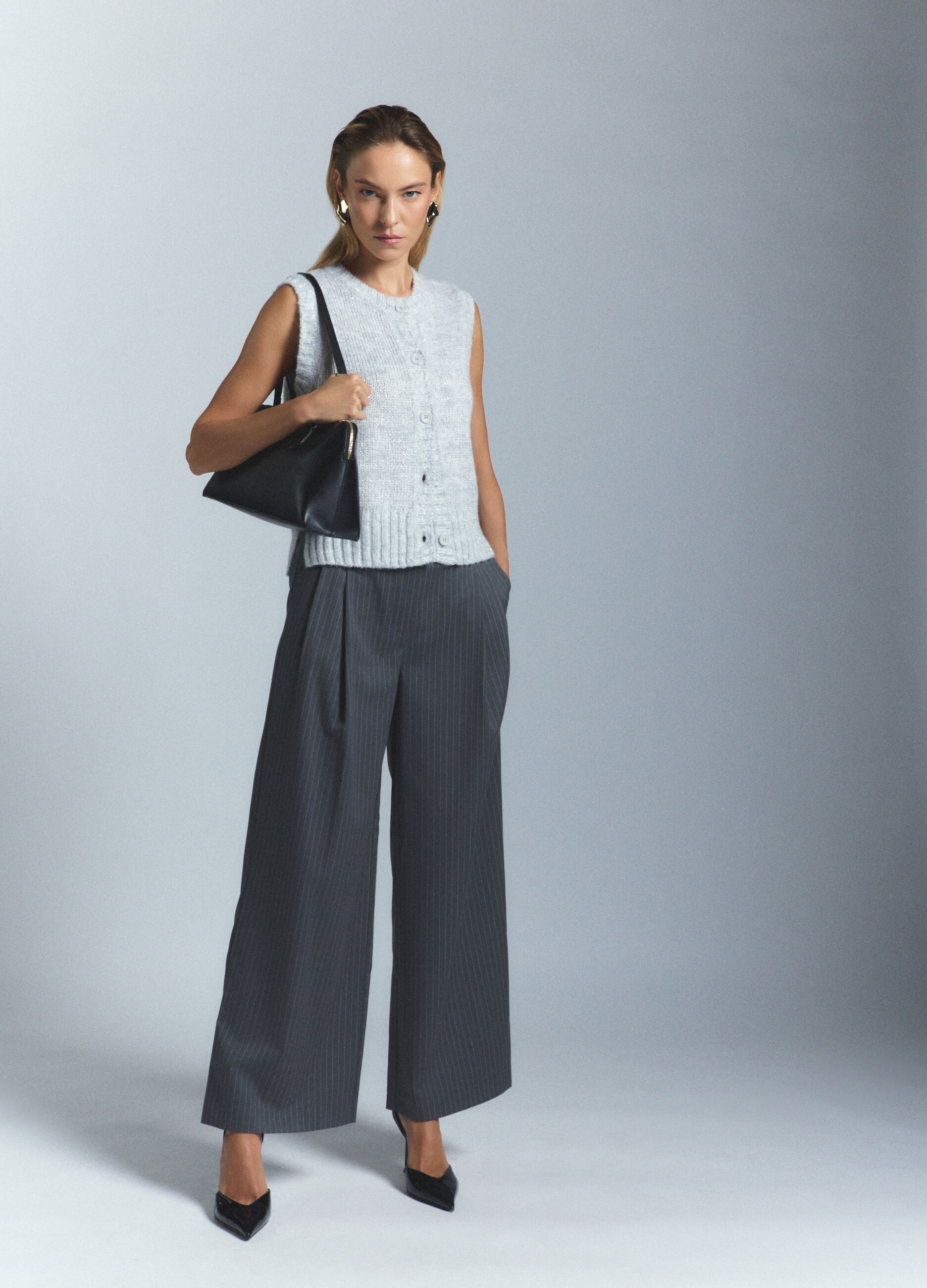Gilet girocollo rasato donna_0