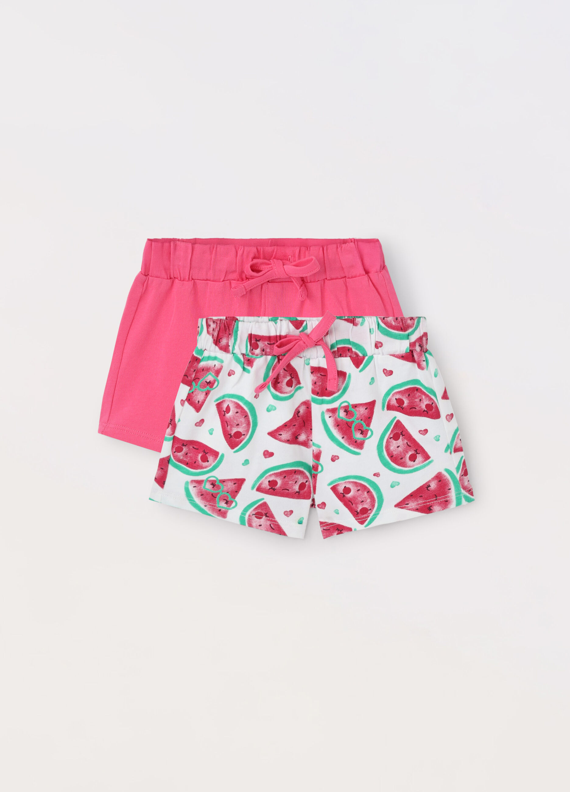 Pack 2 shorts in jersey di puro cotone neonata_0