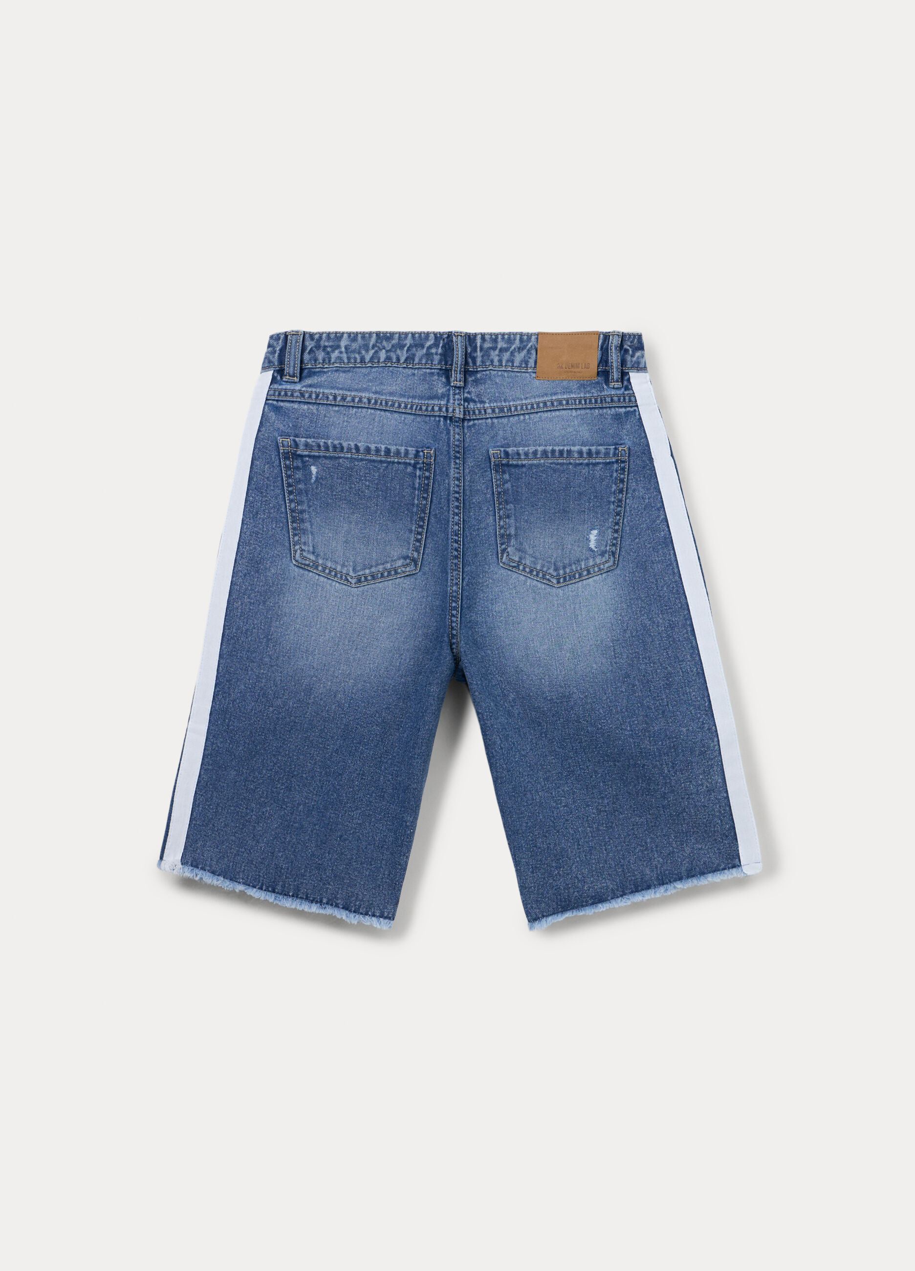 Shorts in denim di puro cotone ragazza_1