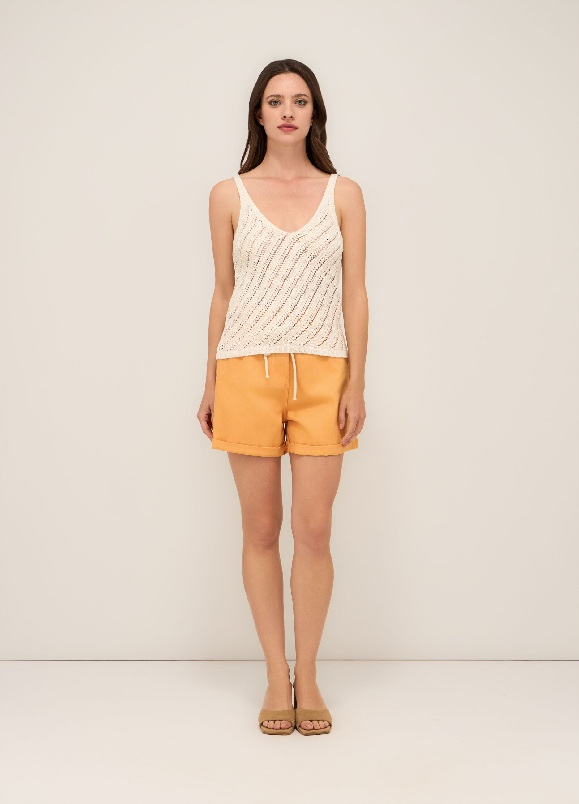 Shorts in denim di puro cotone donna_0