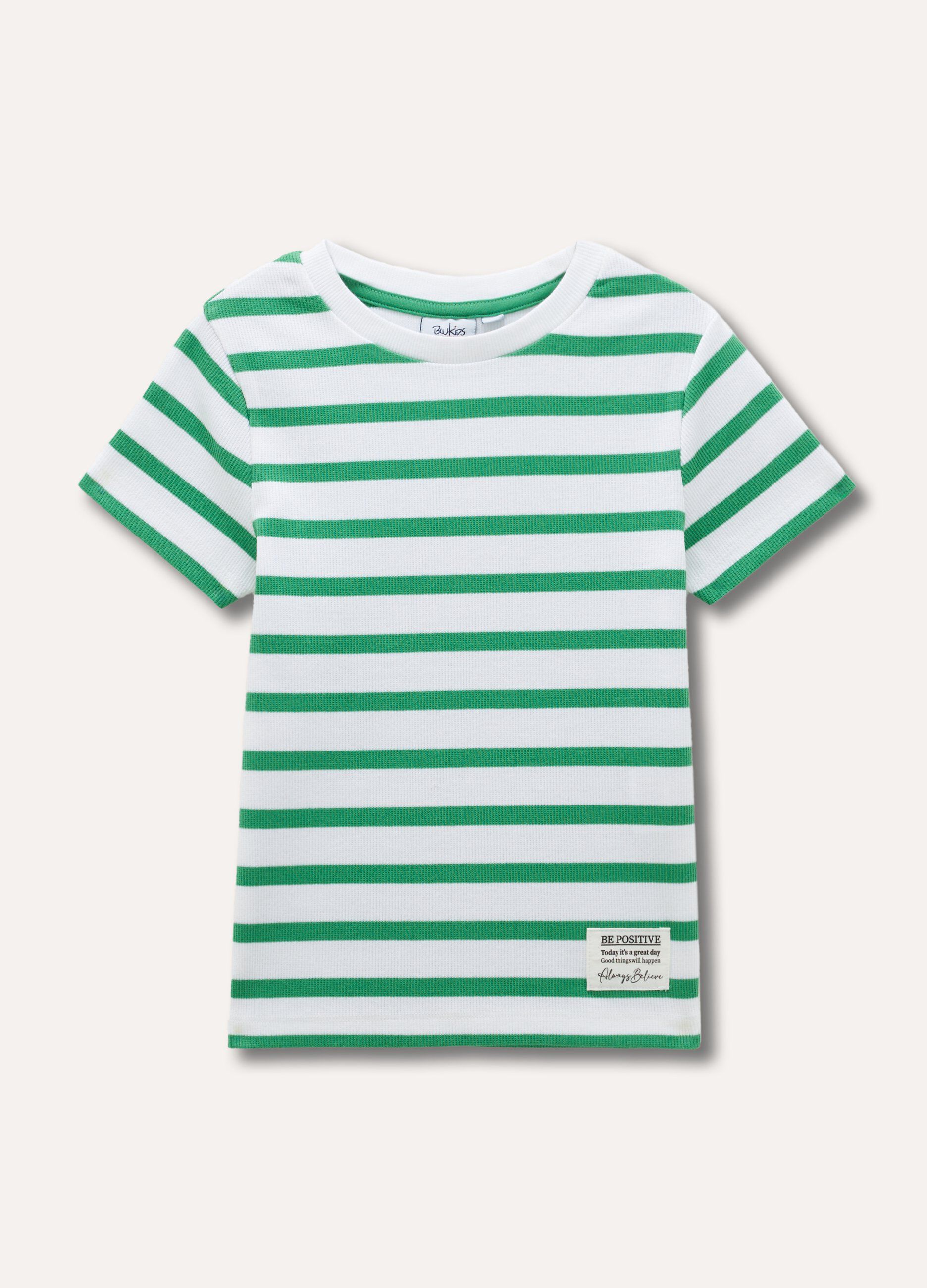 T-shirt rigata on cotone stretch ragazza_0