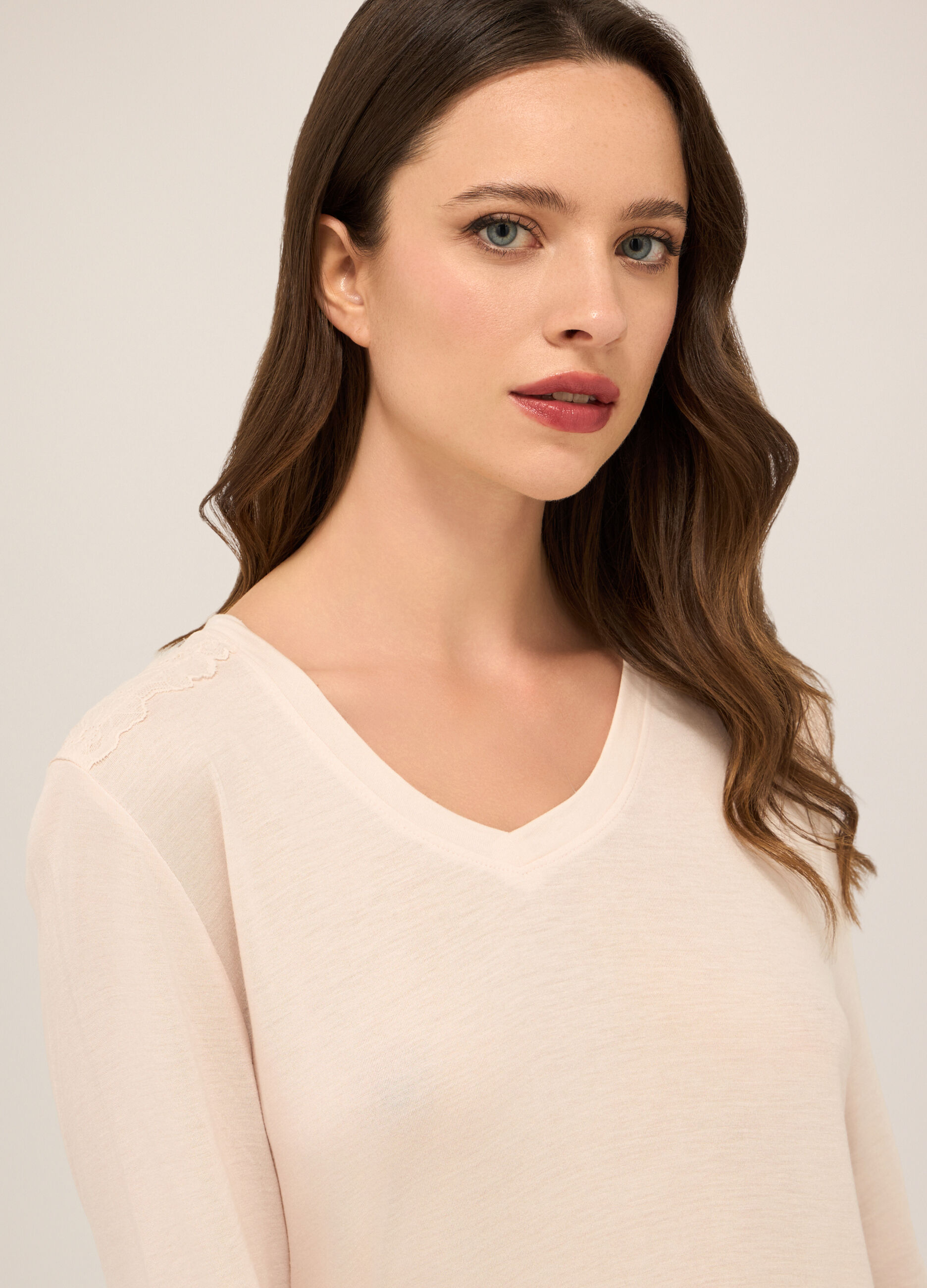 Set pigiama lungo in pura viscosa donna_2