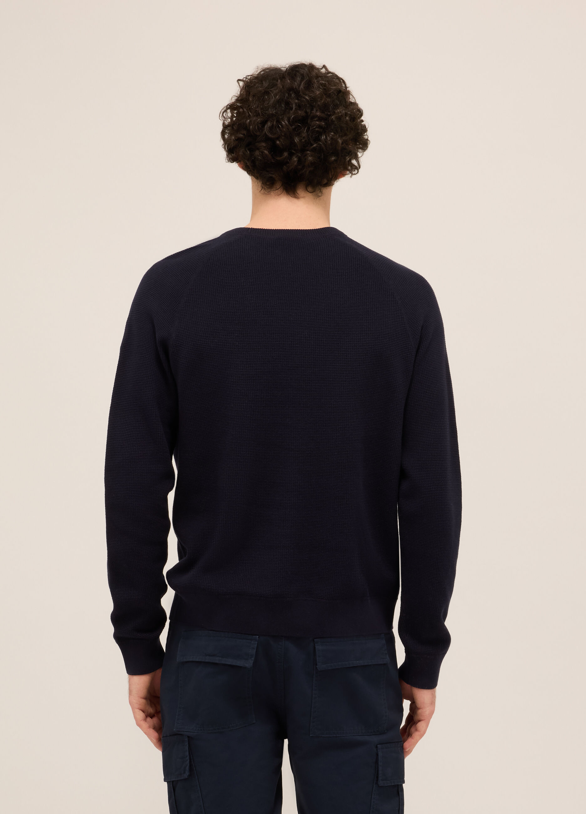 Maglione con manica raglan in puro cotone uomo_1
