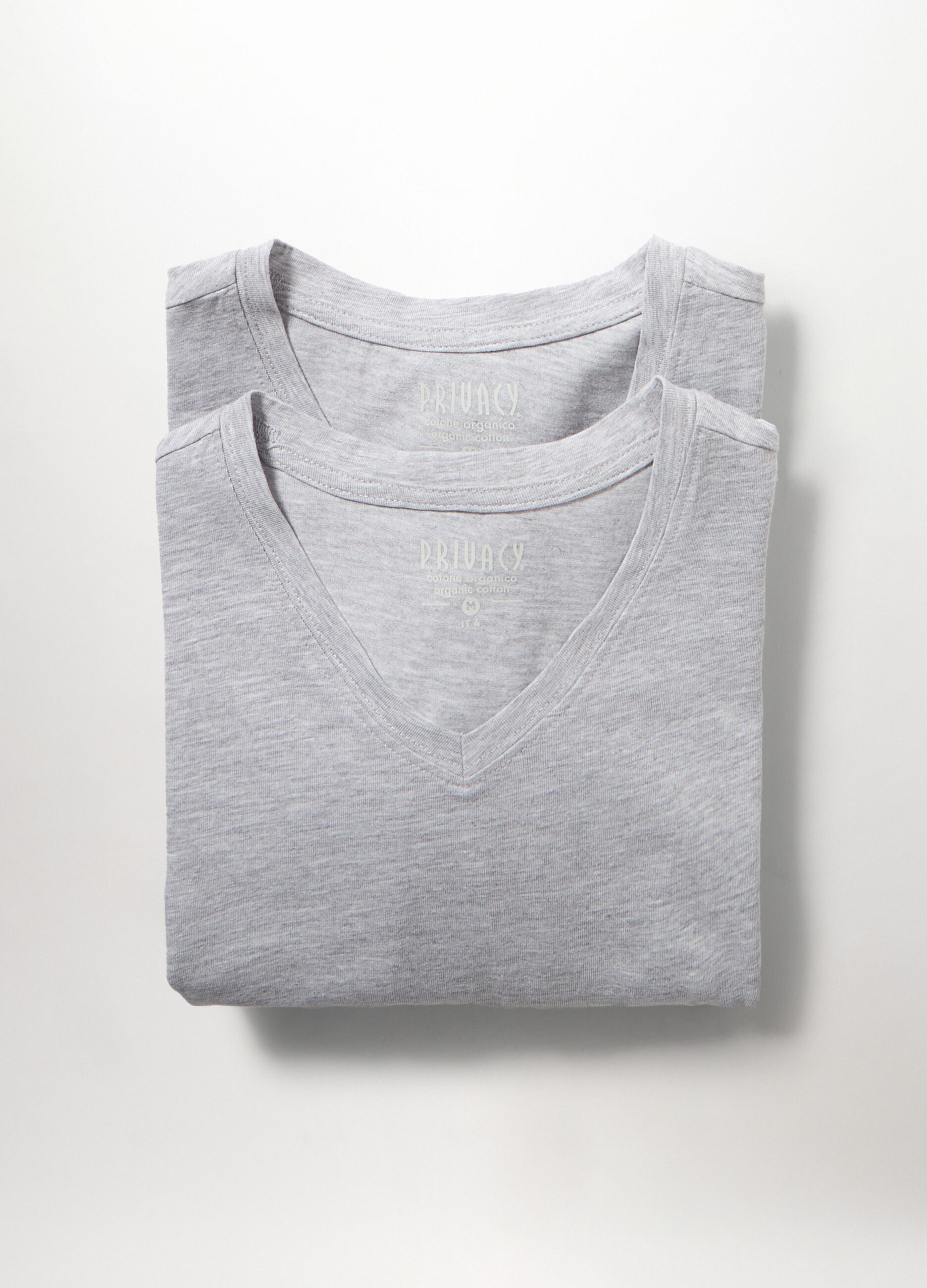 2 pack T-shirt collo a V in cotone stretch uomo