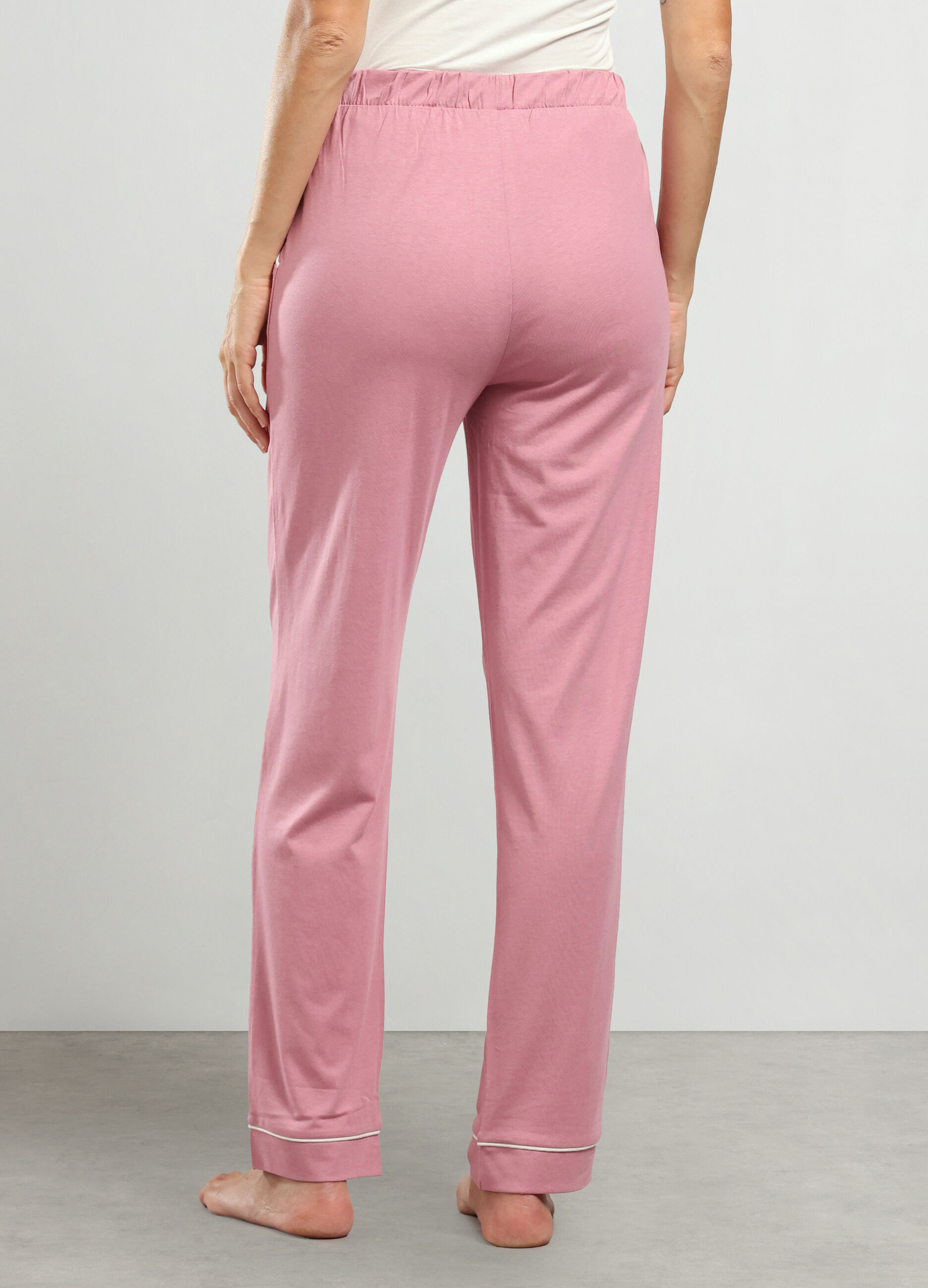 Pantaloni lunghi pigiama in misto cotone donna_1