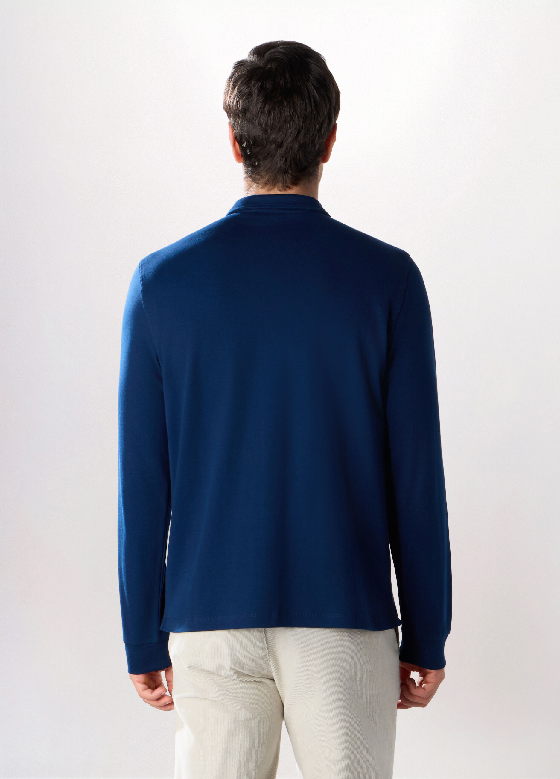Polo a maniche lunghe in interlock di cotone_1