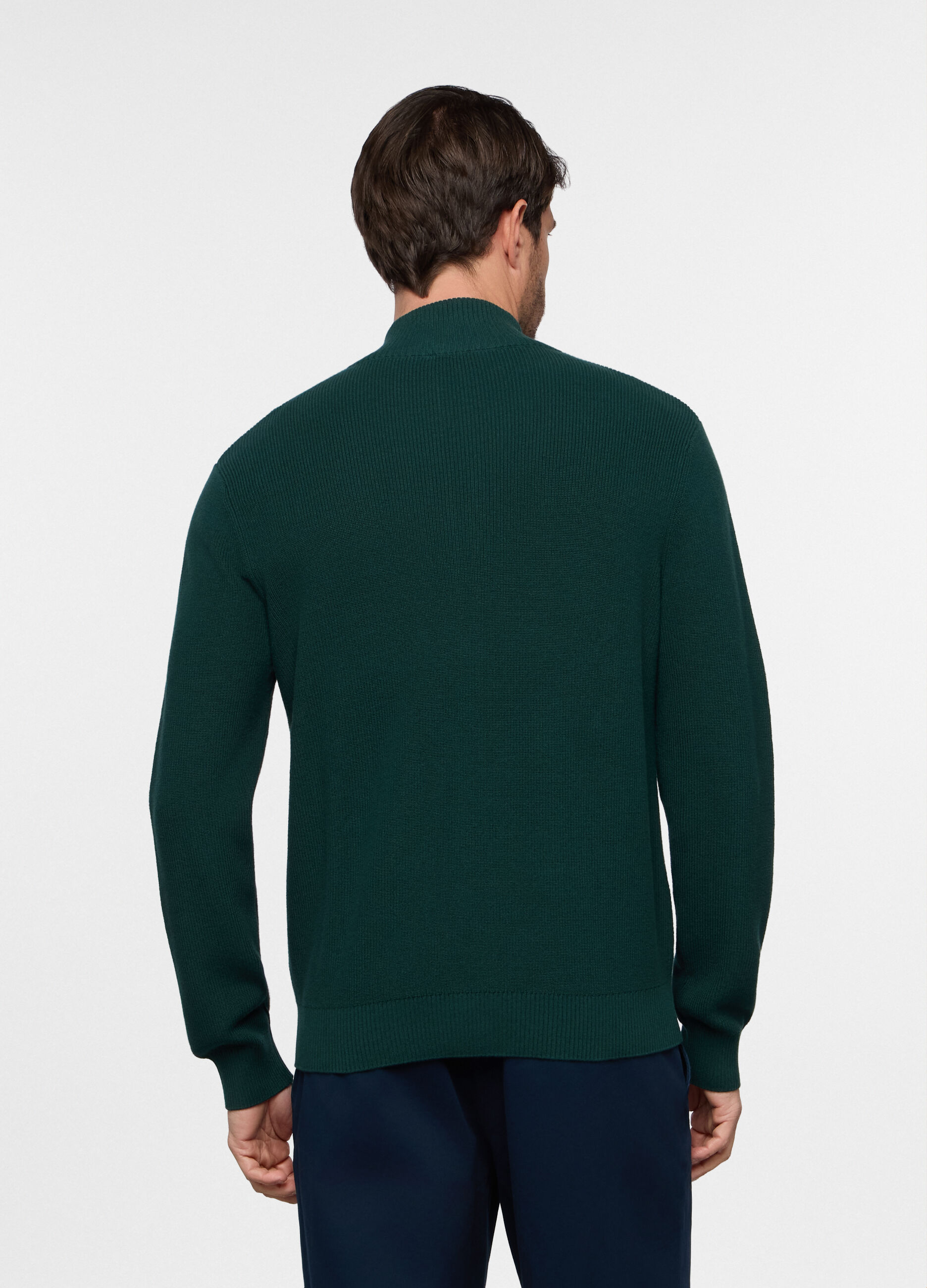 Cardigan lupetto con zip intera uomo_1