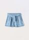 Shorts in denim di puro cotone neonata_0