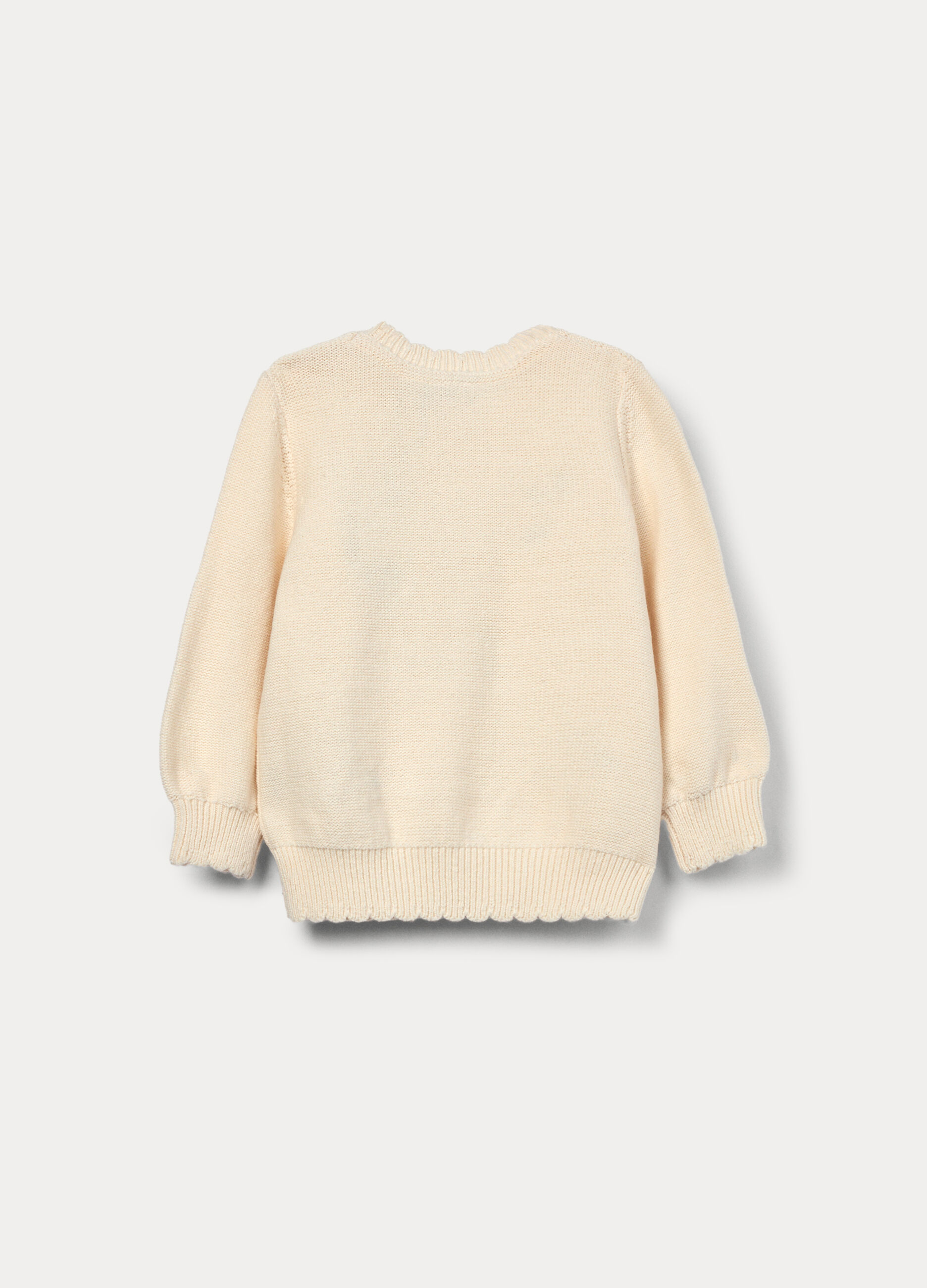 Maglioncino girocollo tricot in puro cotone bimba_1