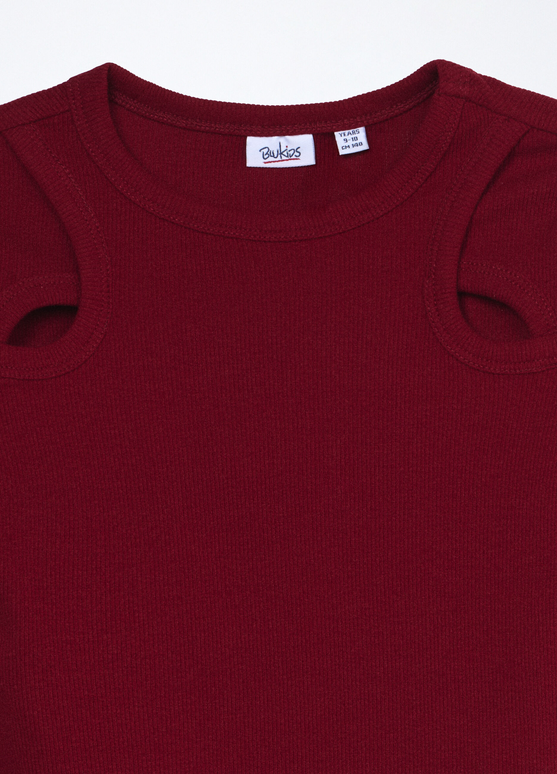 T-shirt in costina di cotone stretch ragazza_2