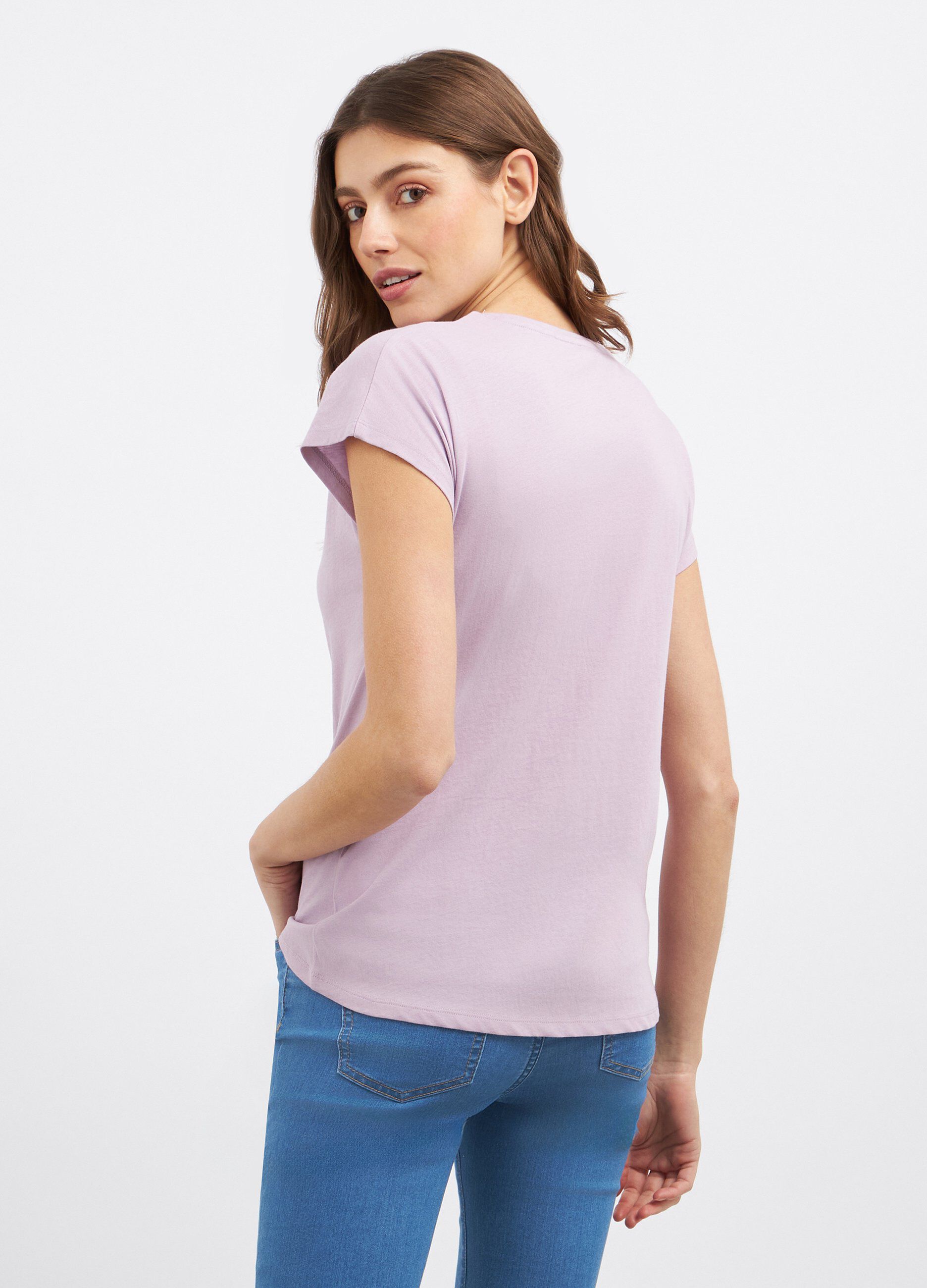 T-shirt in puro cotone con ricamo donna_1