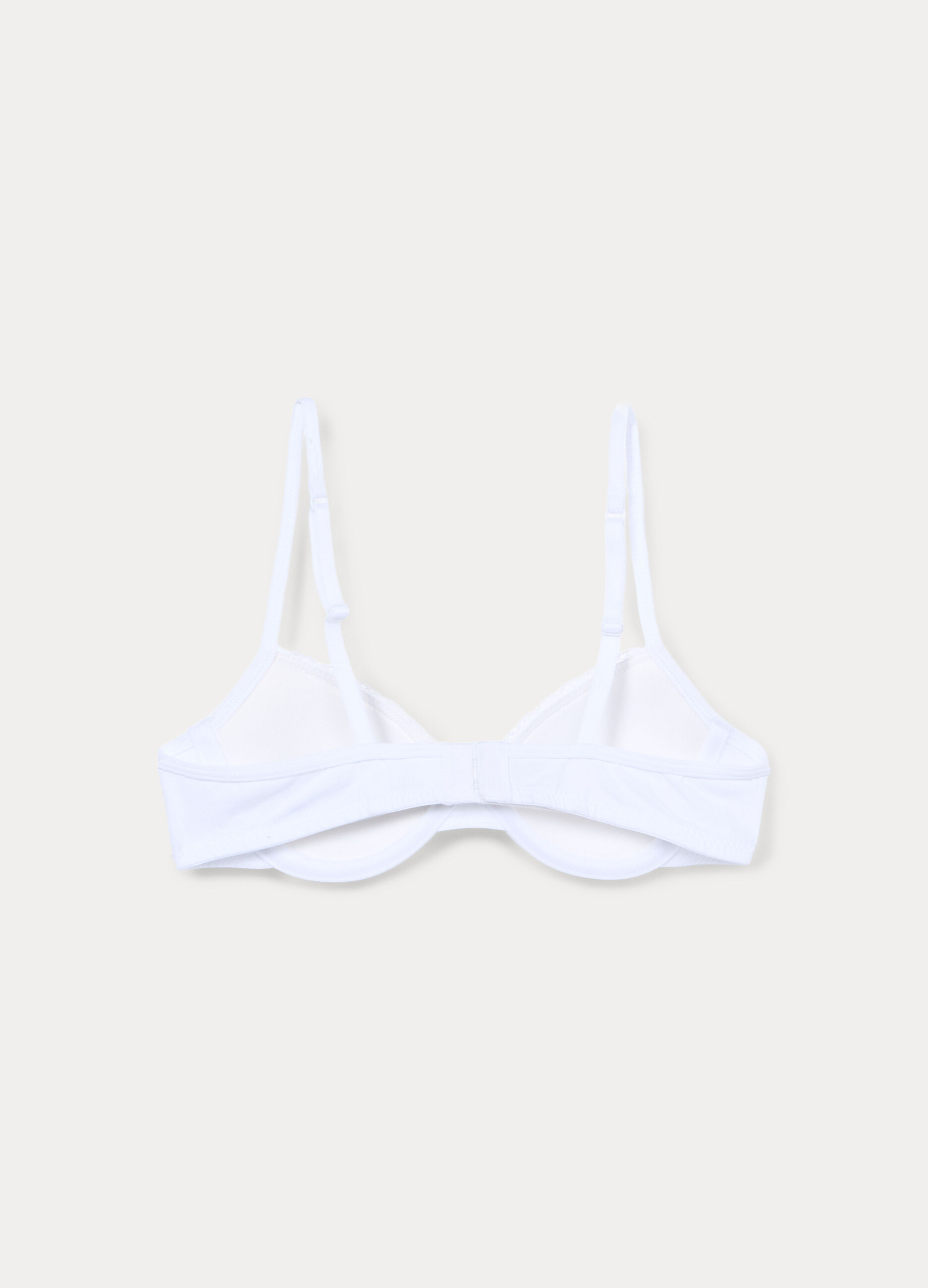 Reggiseno imbottito in cotone stretch con pizzo ragazza_1