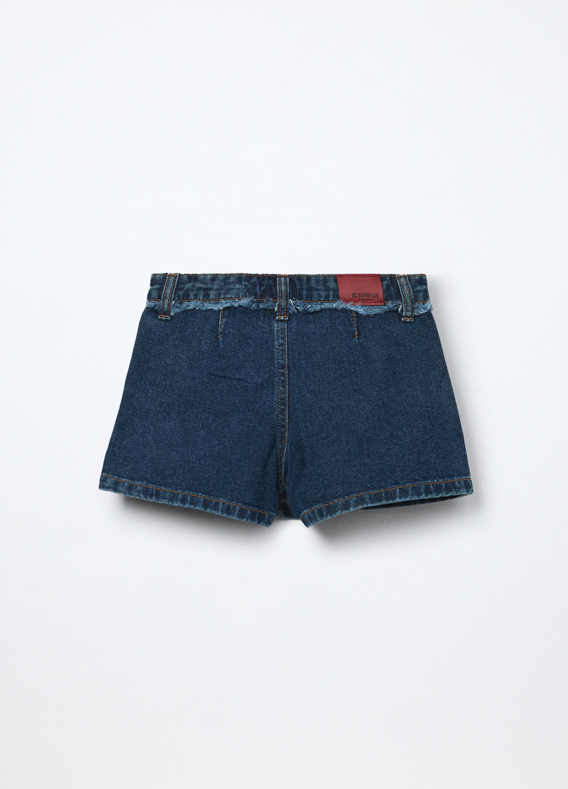 Gonna pantalone in denim di puro cotone bambina_1