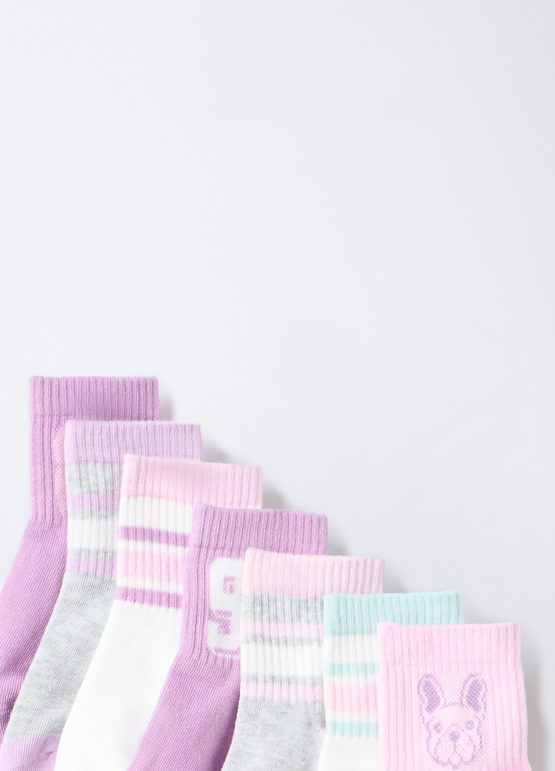 Pack 7 calze corte misto cotone stretch bambina_2