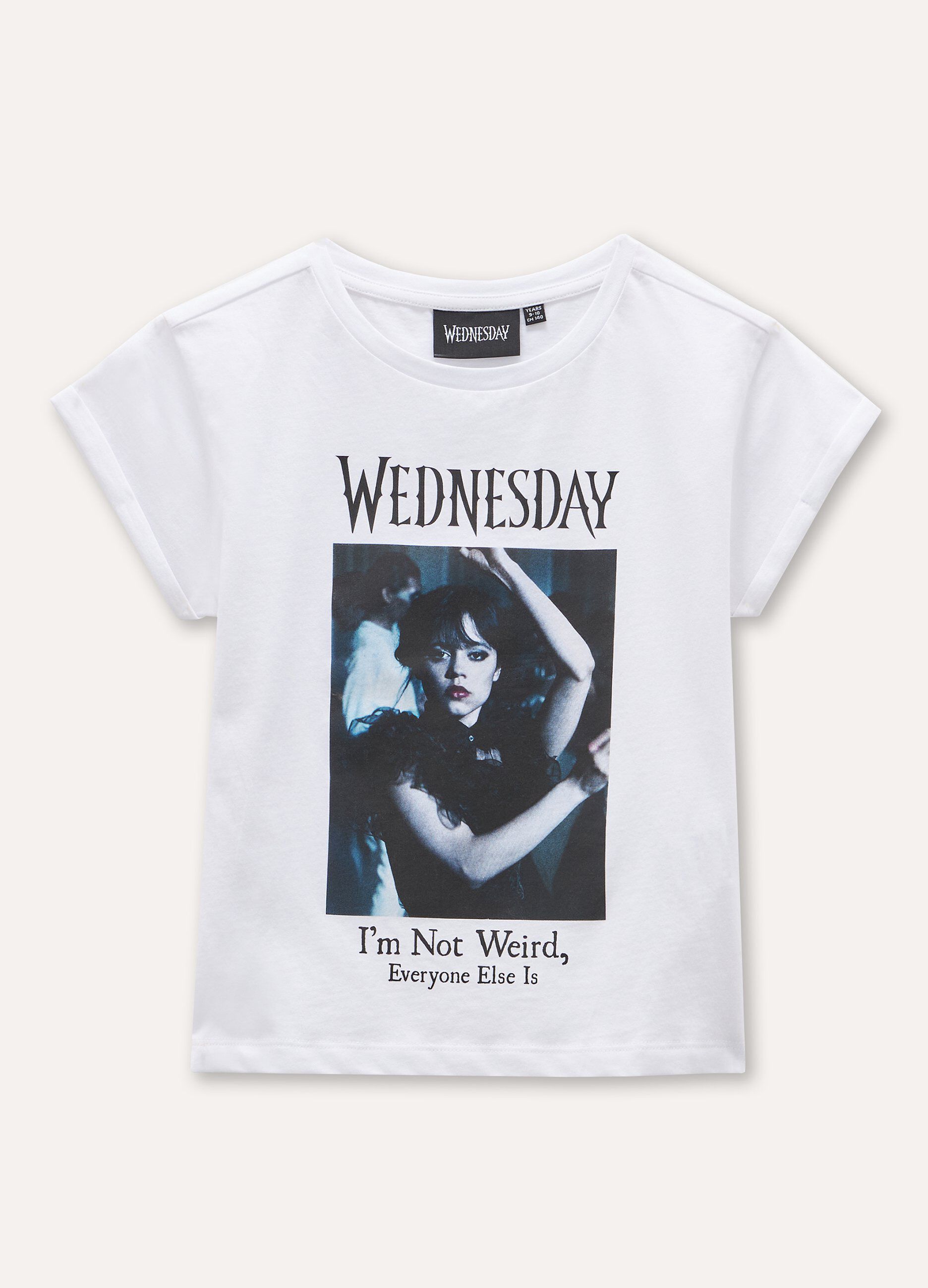 T-shirt in puro cotone con stampa ragazza_0