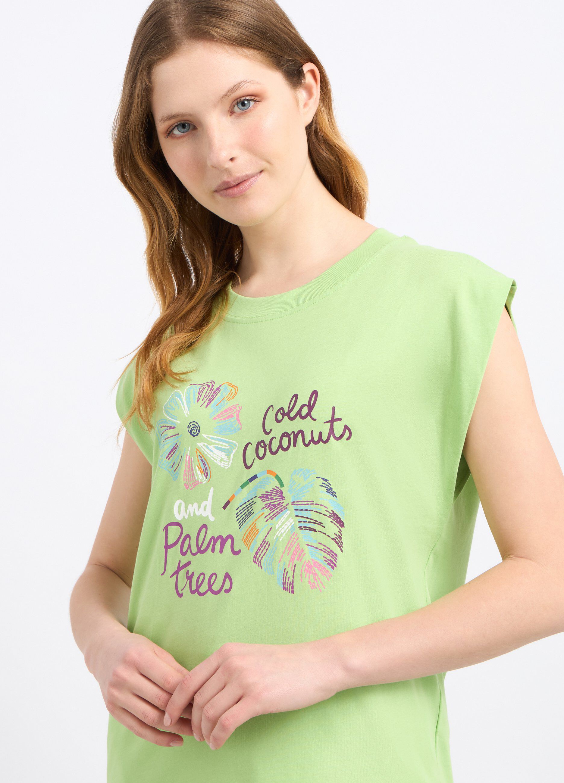 T-shirt in puro cotone con stampa donna_2