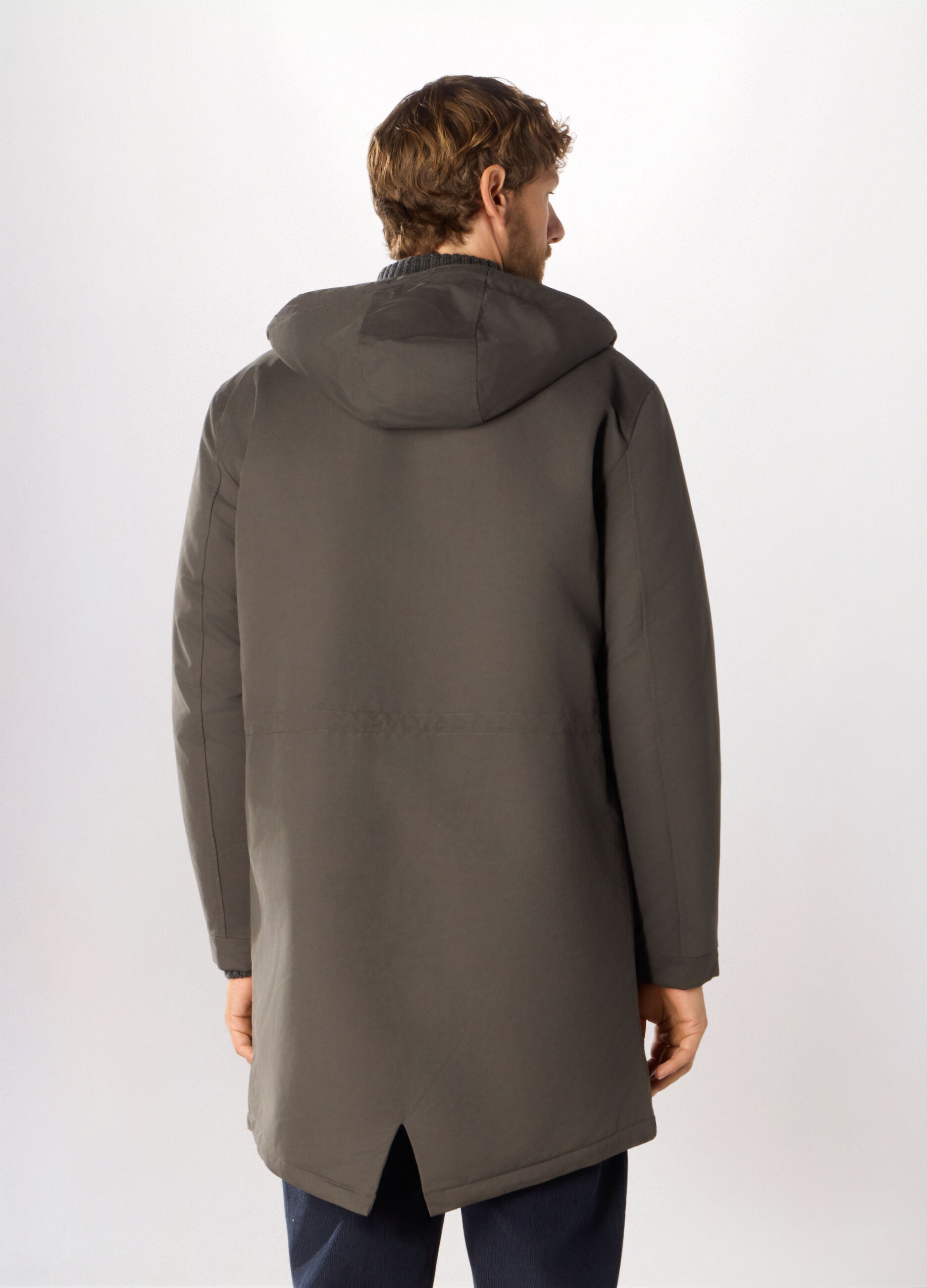 Parka in tessuto tecnico con zip uomo_1