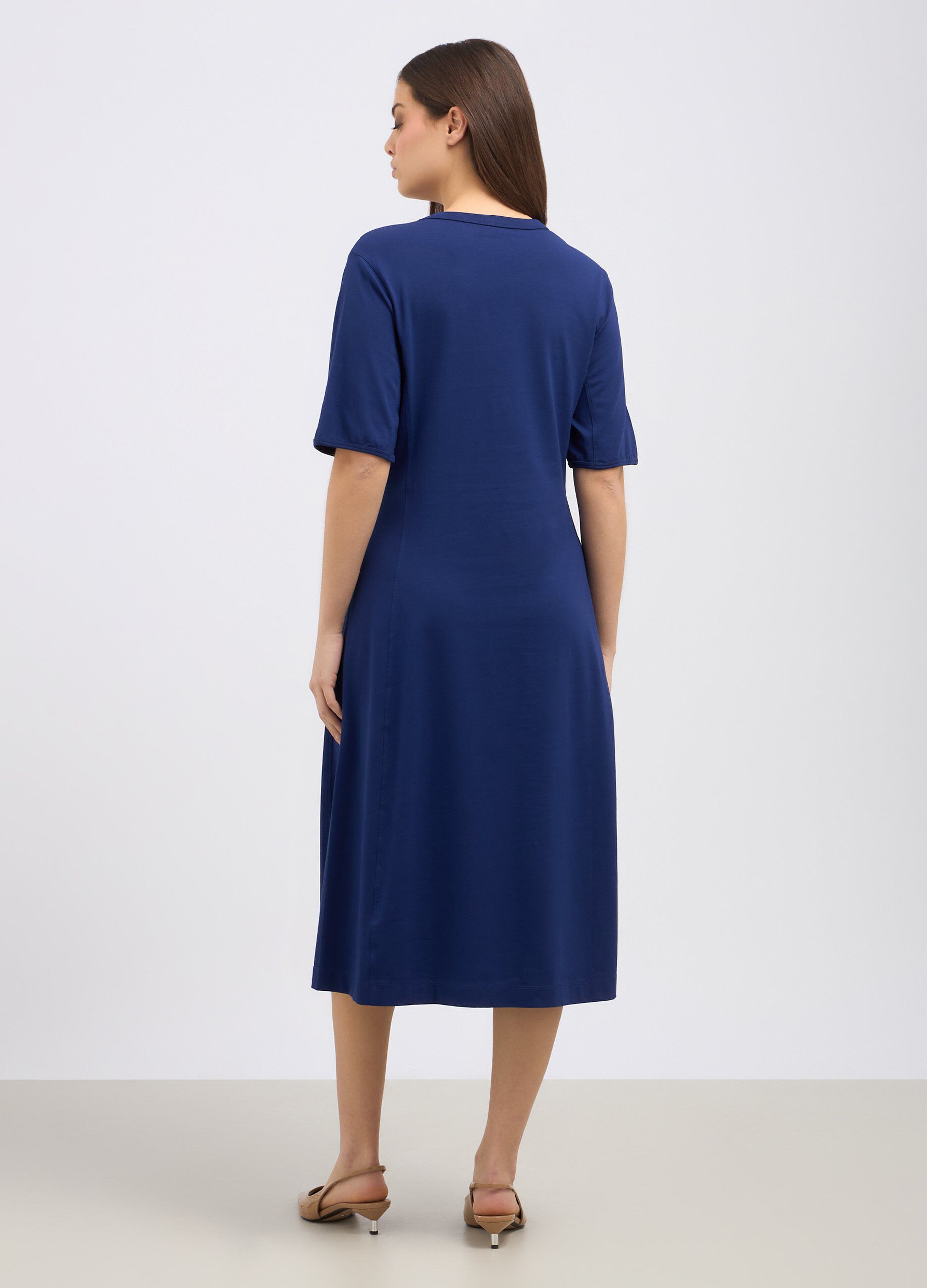 Abito lungo in cotone stretch donna_1
