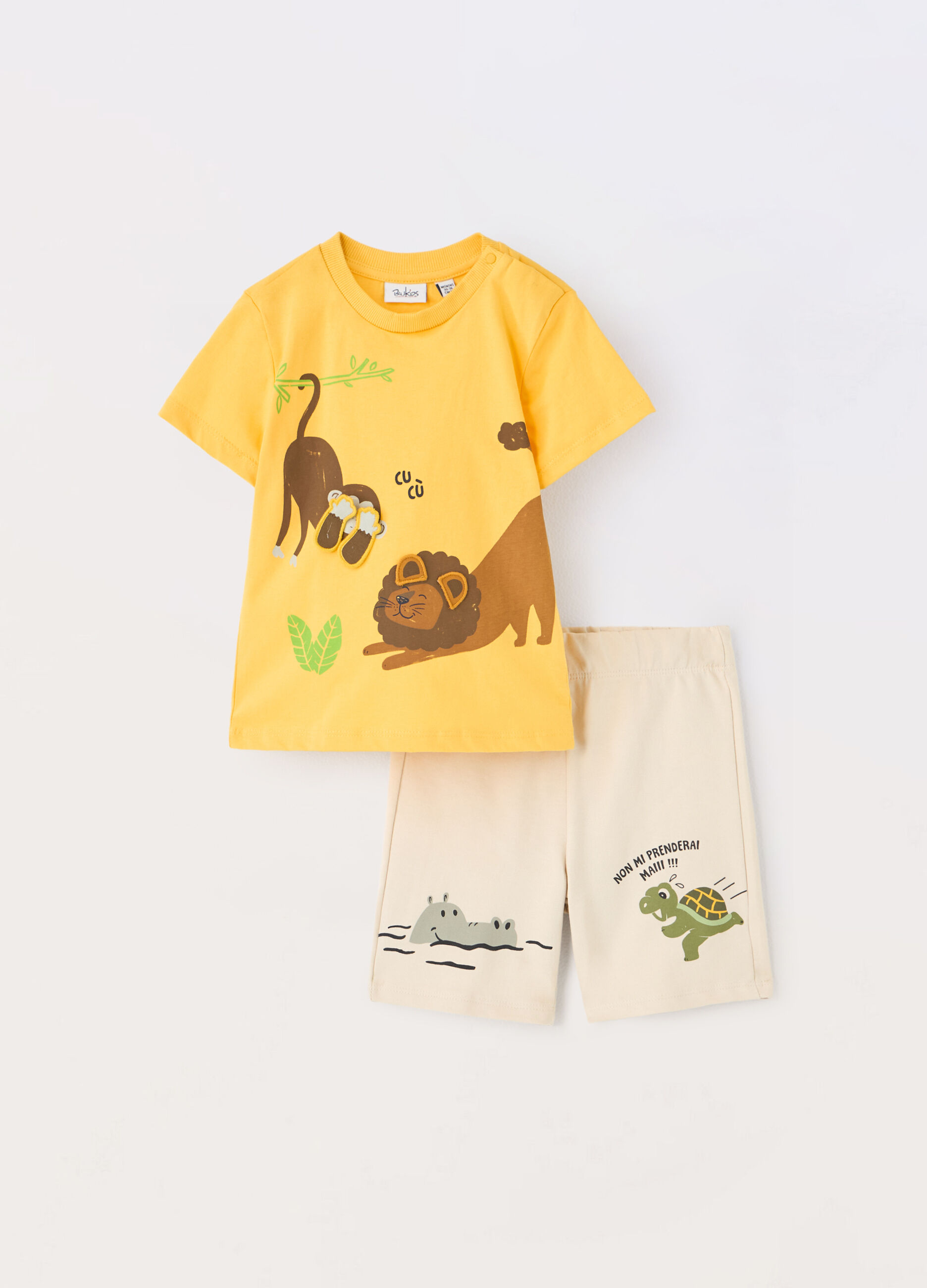 Jogging set in jersey di puro cotone neonato_0